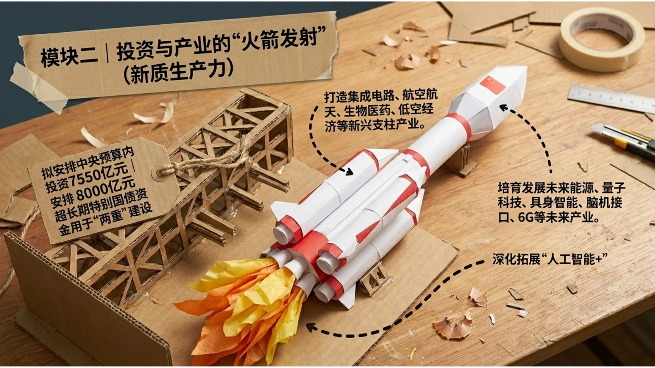 纸箱剪贴画定格动画风格政府工作报告PPT - 预览图8