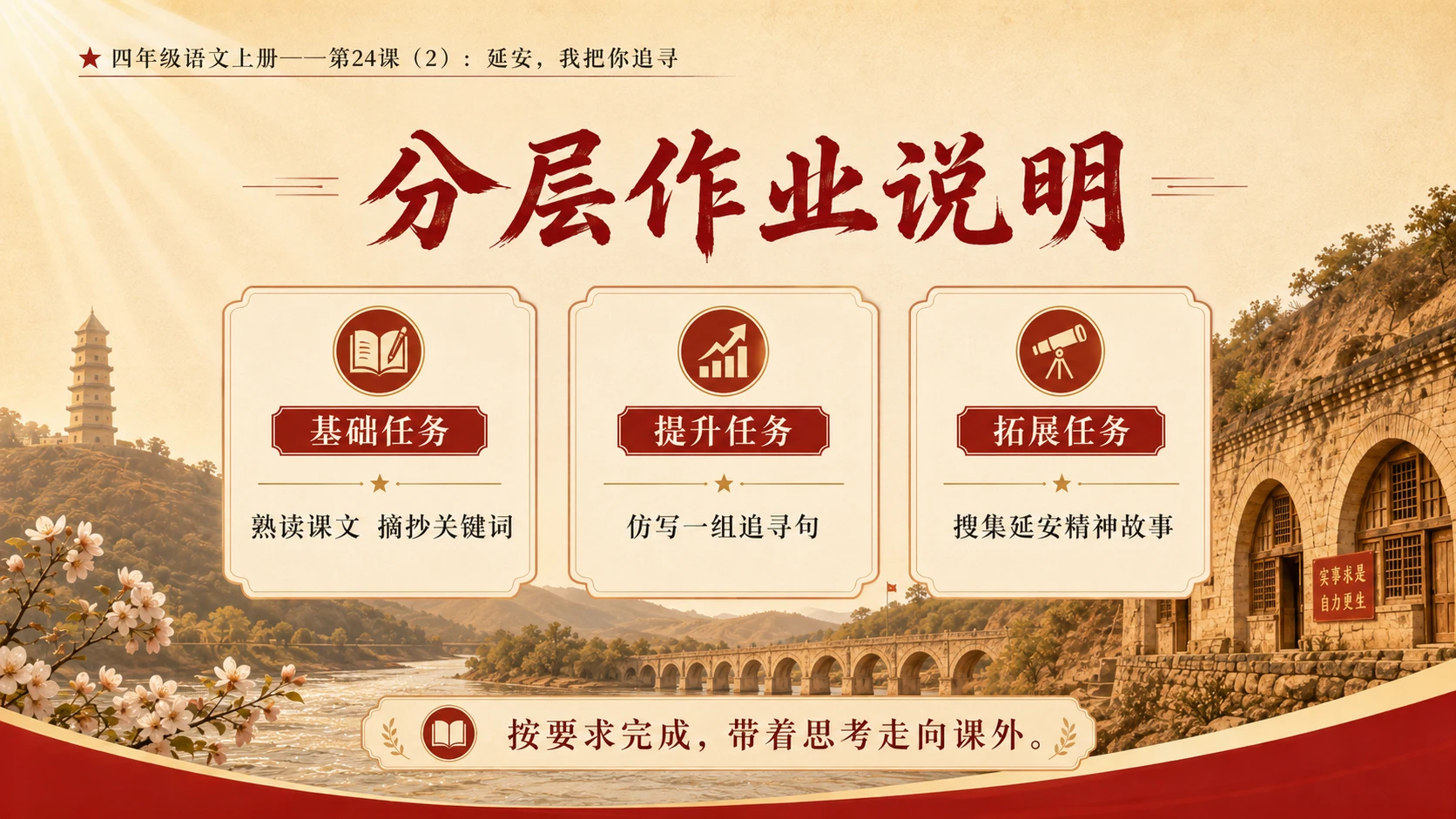 小学六年制统编教材系列课件——四年级语文上册第24课（2）：延安，我把你追寻 - 预览图14