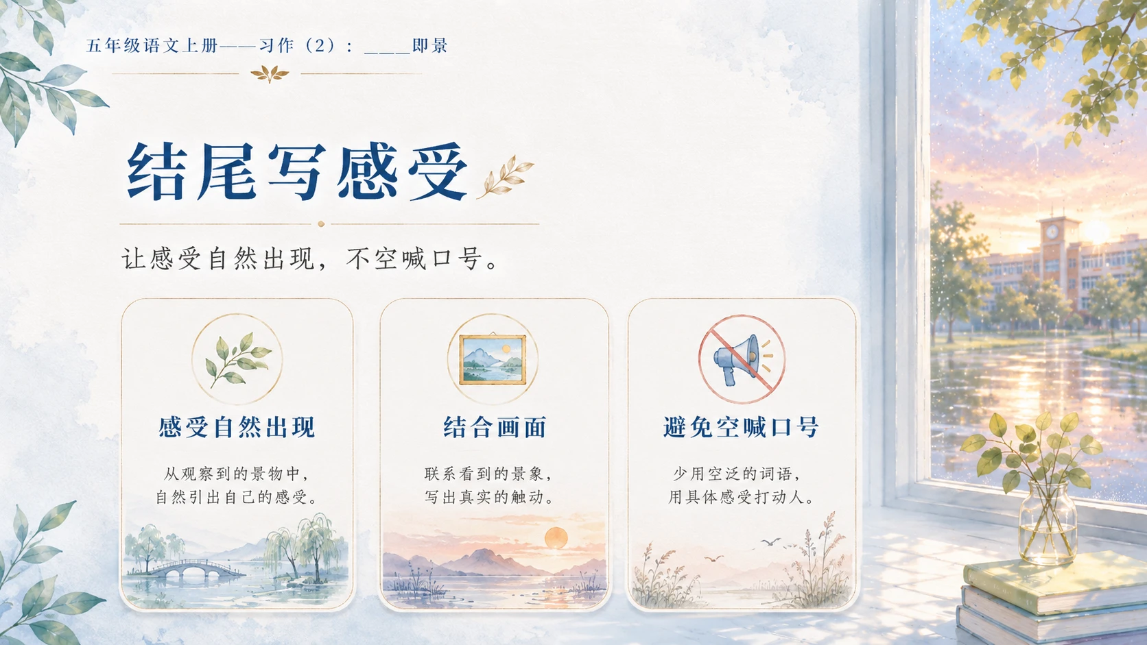 小学六年制统编教材系列课件——五年级语文上册：_____即景（2） - 预览图8