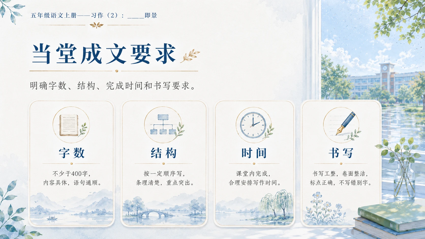小学六年制统编教材系列课件——五年级语文上册：_____即景（2） - 预览图10
