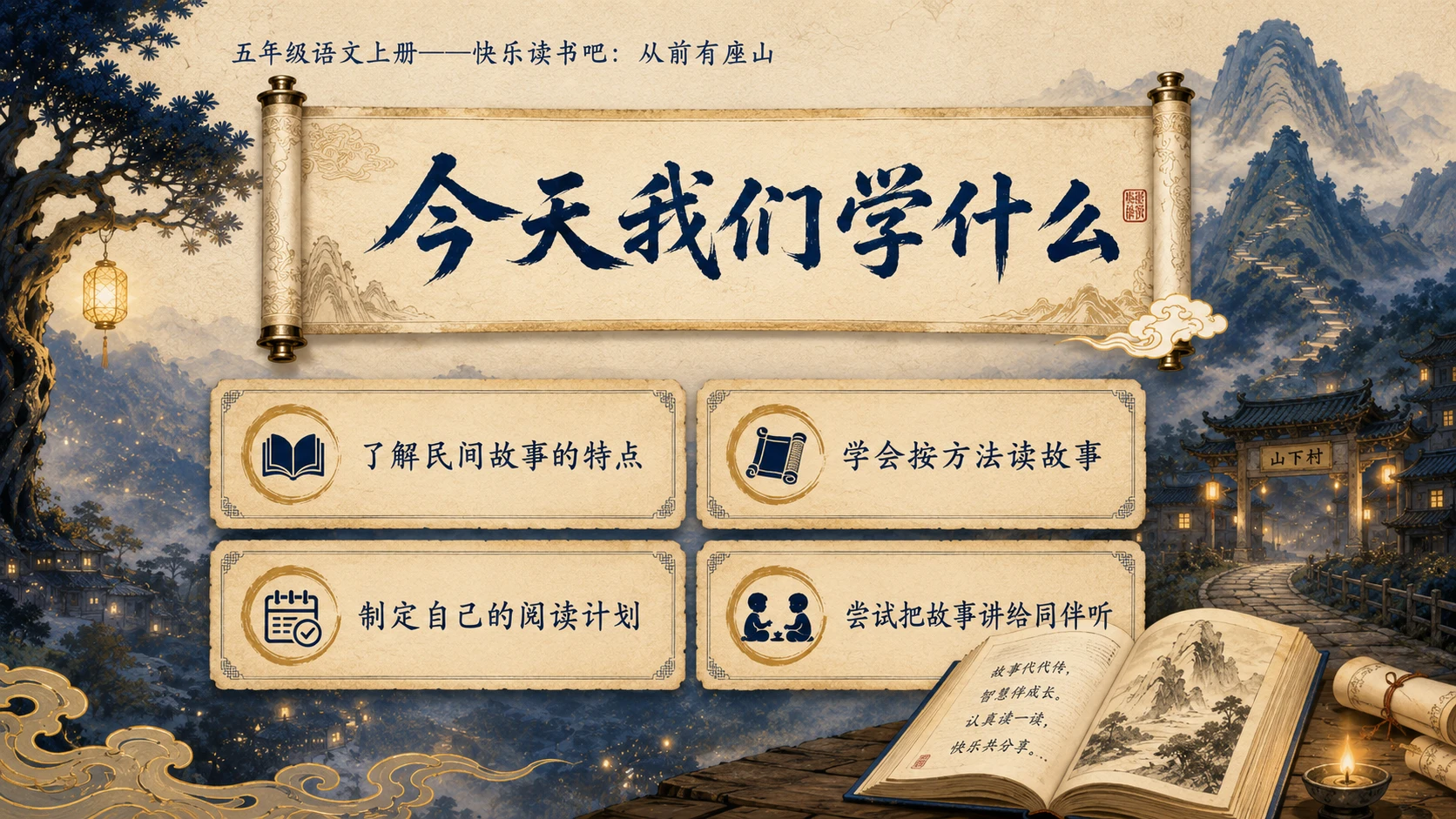 小学六年制统编教材系列课件——五年级语文上册：从前有座山 - 预览图2