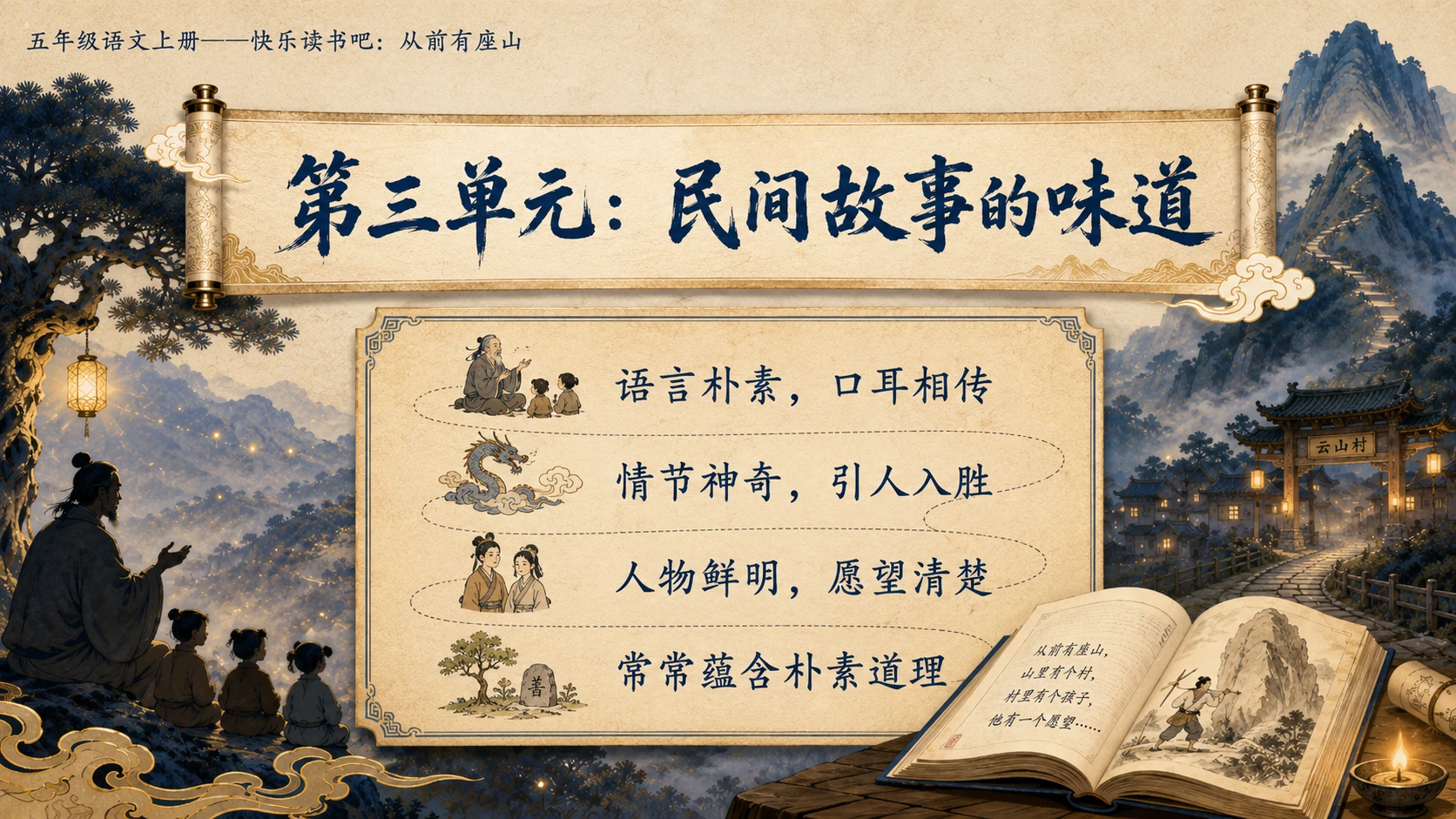 小学六年制统编教材系列课件——五年级语文上册：从前有座山 - 预览图3