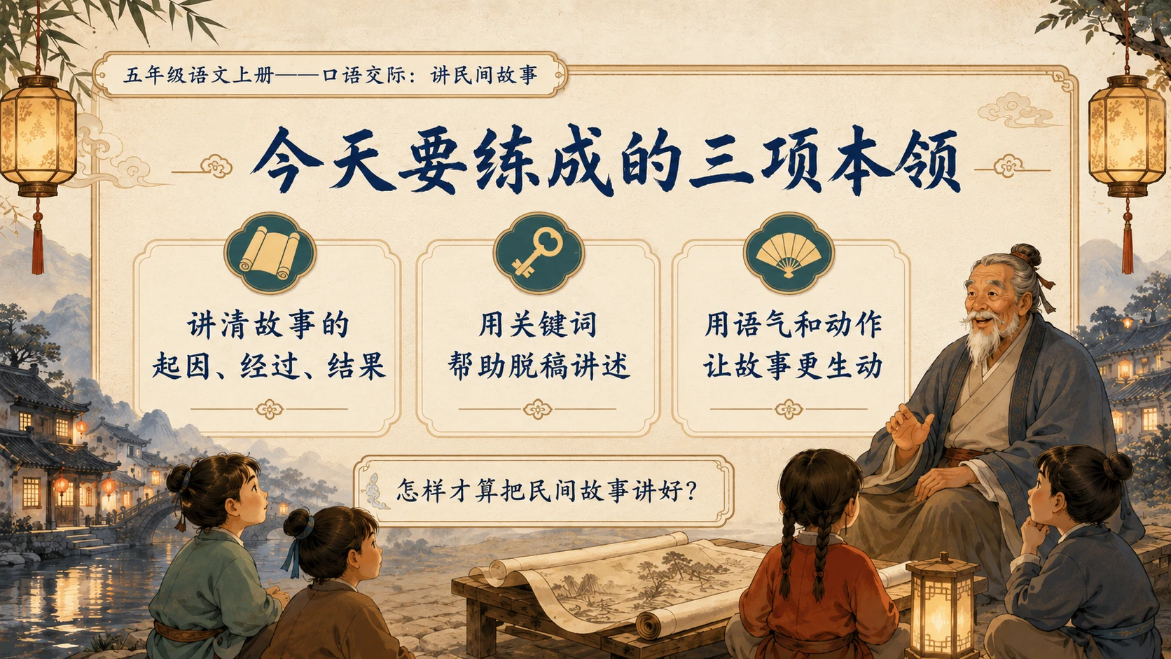 小学六年制统编教材系列课件——五年级语文上册：讲民间故事 - 预览图2