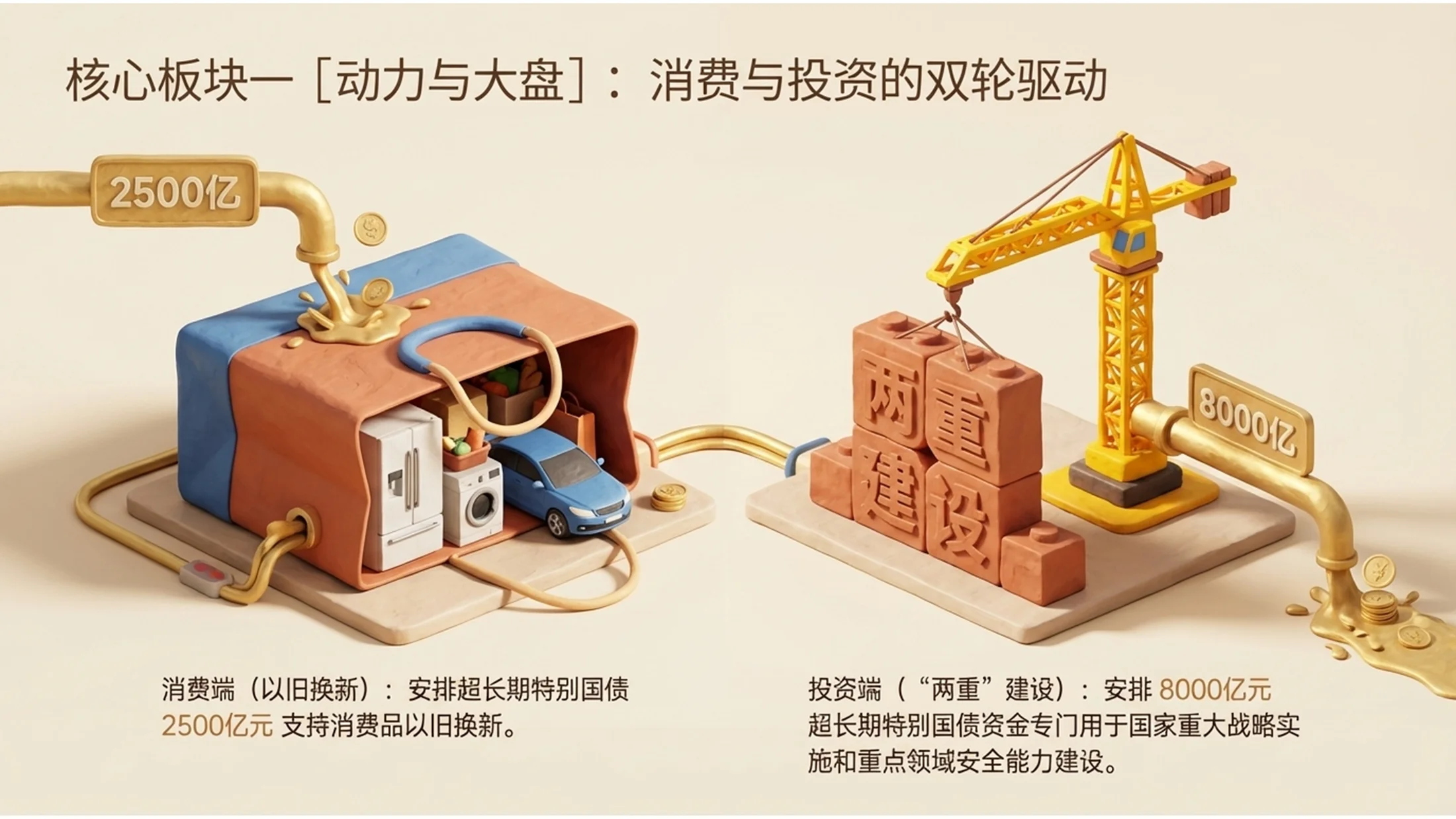 3D黏土动画风格政府工作报告PPT - 预览图6