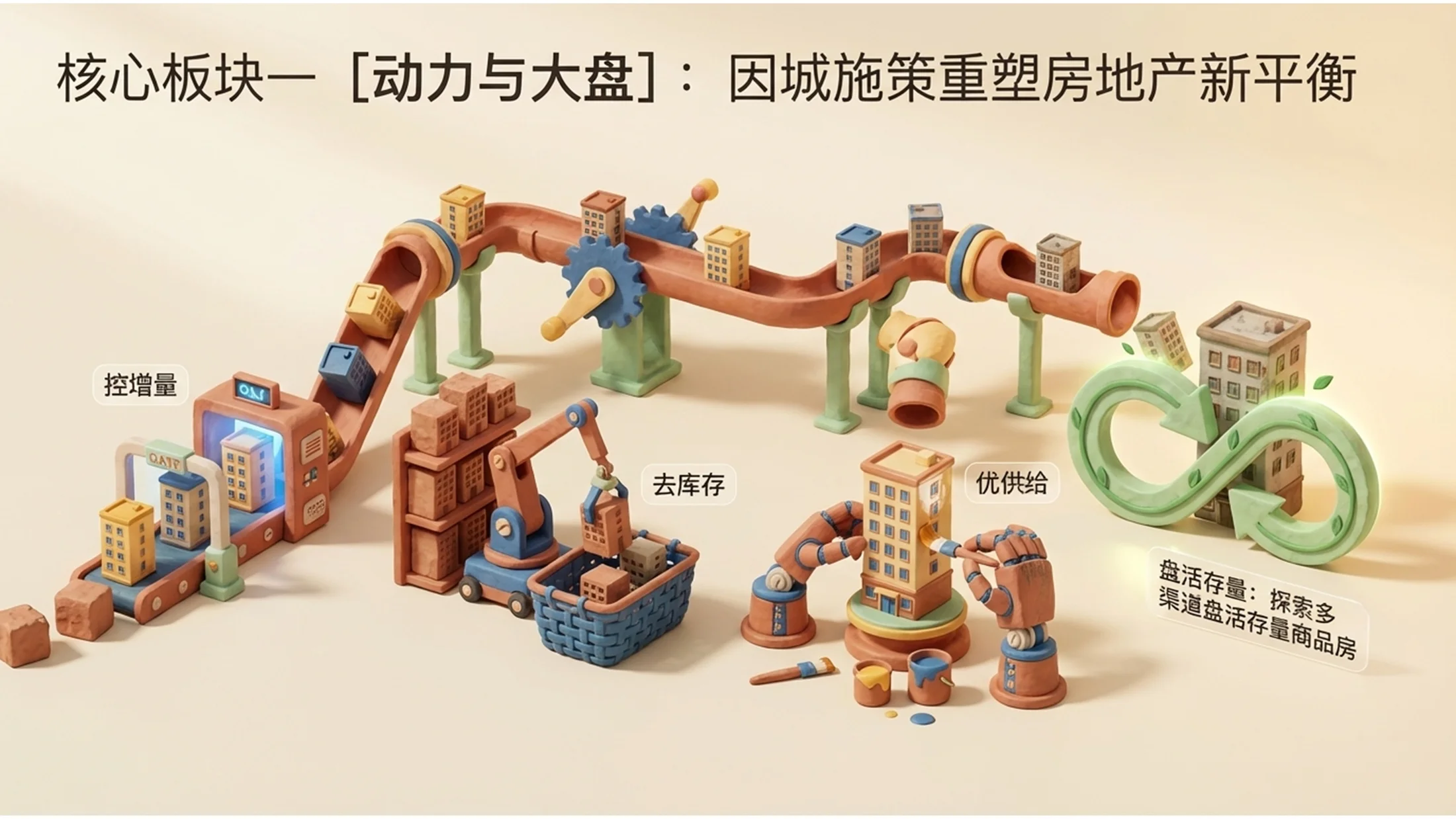 3D黏土动画风格政府工作报告PPT - 预览图7