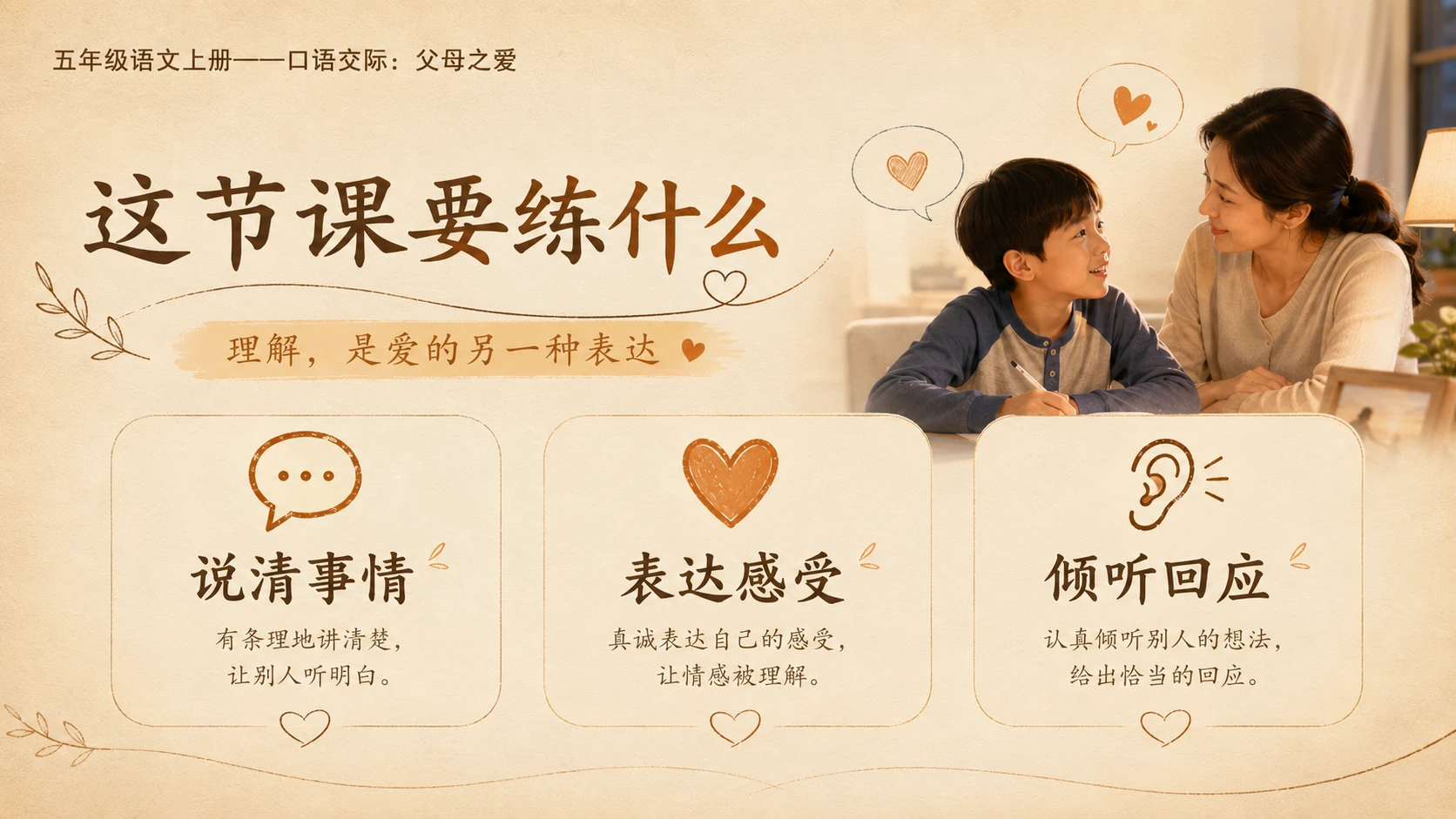 小学六年制统编教材系列课件——五年级语文上册：口语交际：父母之爱 - 预览图3