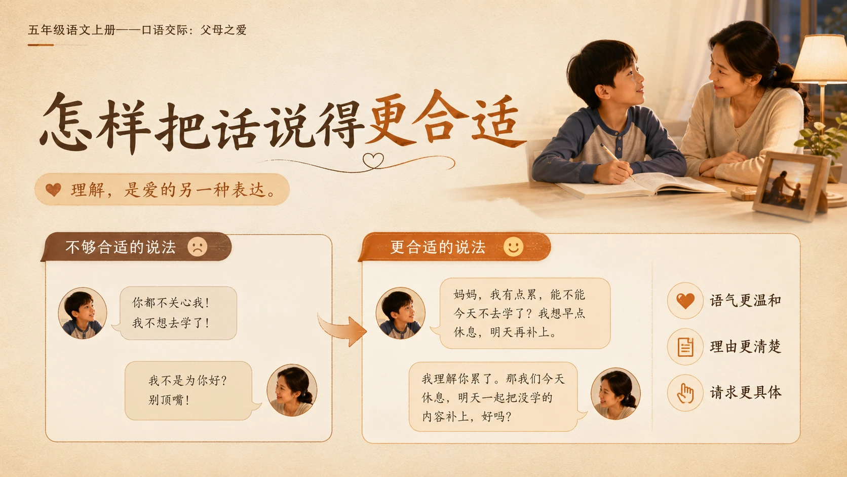 小学六年制统编教材系列课件——五年级语文上册：口语交际：父母之爱 - 预览图8