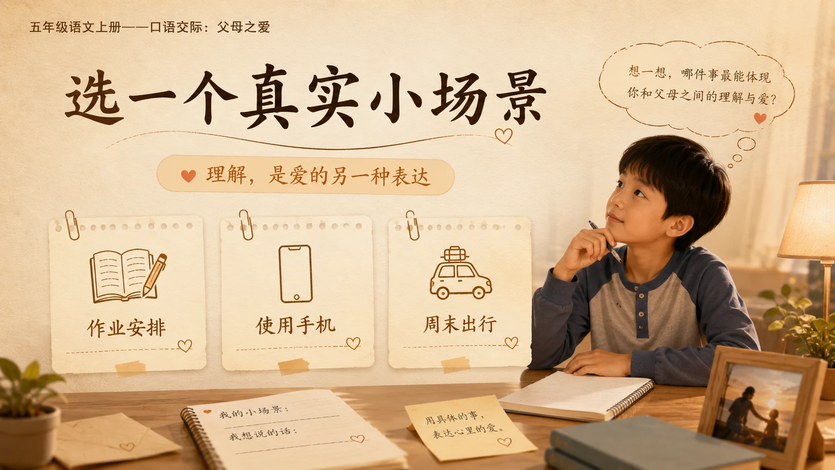 小学六年制统编教材系列课件——五年级语文上册：口语交际：父母之爱 - 预览图9