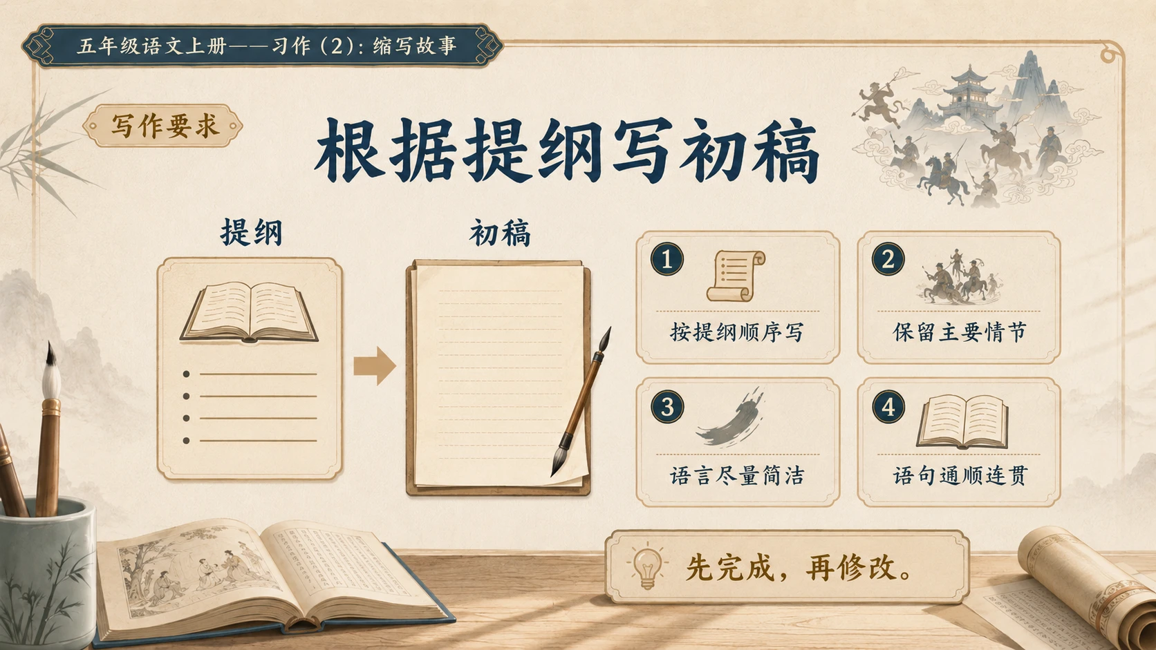 小学六年制统编教材系列课件——五年级语文上册：习作：缩写故事（2） - 预览图7