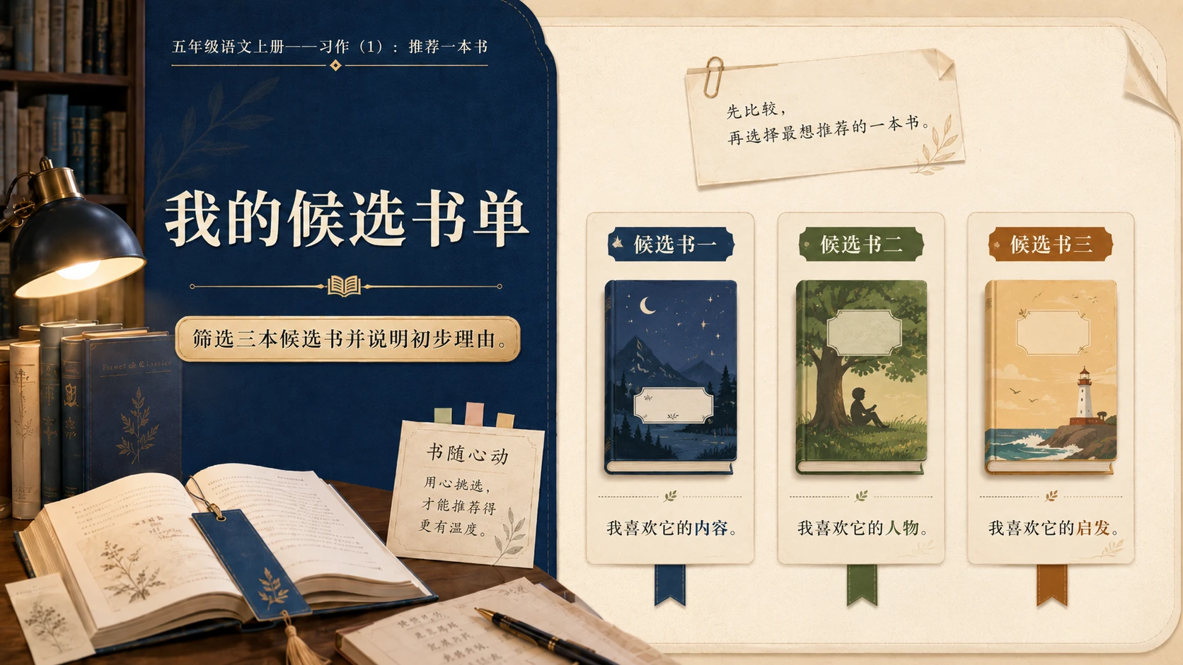 小学六年制统编教材系列课件——五年级语文上册：习作：推荐一本书（1） - 预览图6