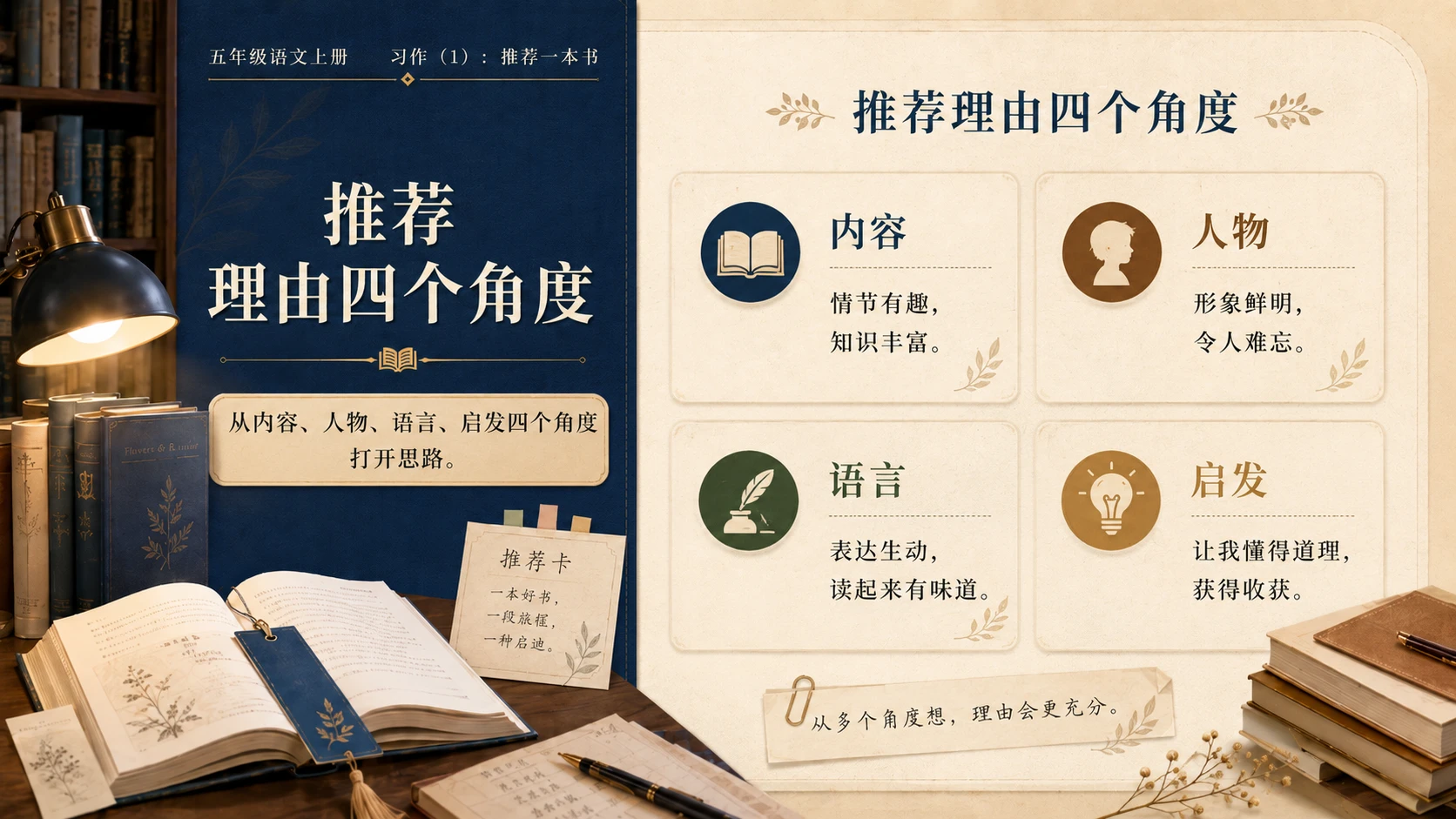 小学六年制统编教材系列课件——五年级语文上册：习作：推荐一本书（1） - 预览图7