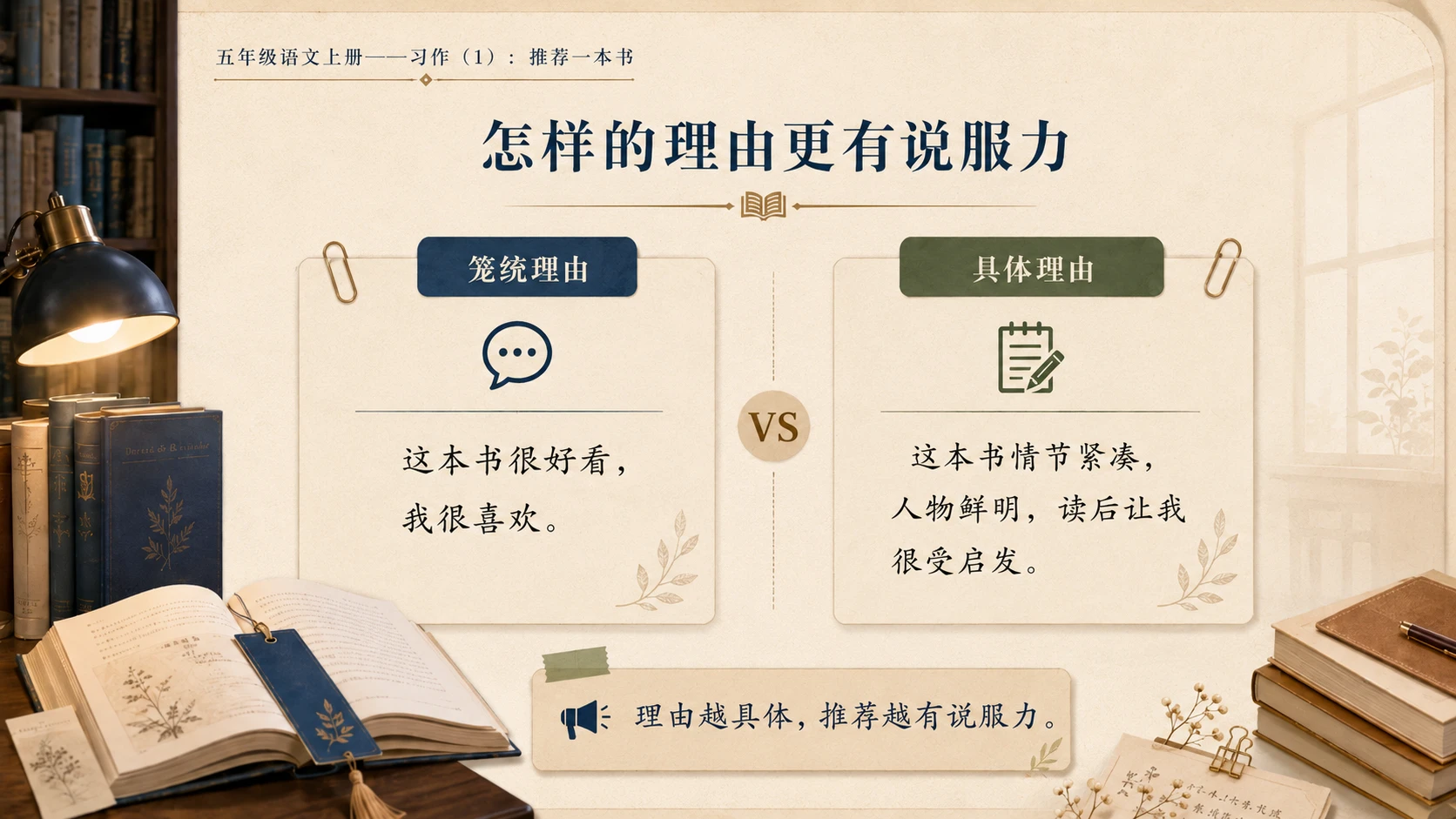 小学六年制统编教材系列课件——五年级语文上册：习作：推荐一本书（1） - 预览图8