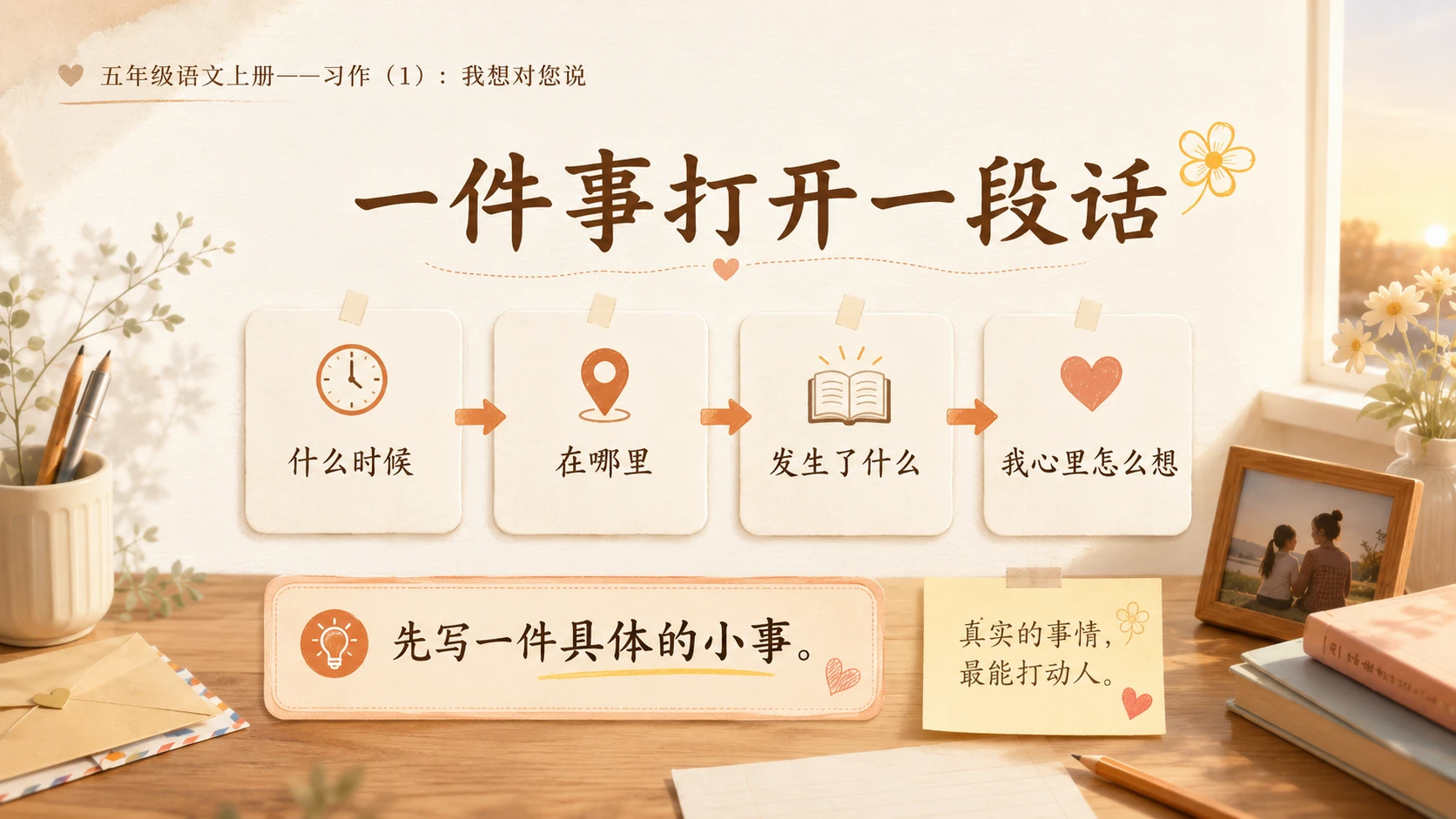 小学六年制统编教材系列课件——五年级语文上册：习作：我想对您说（1） - 预览图7