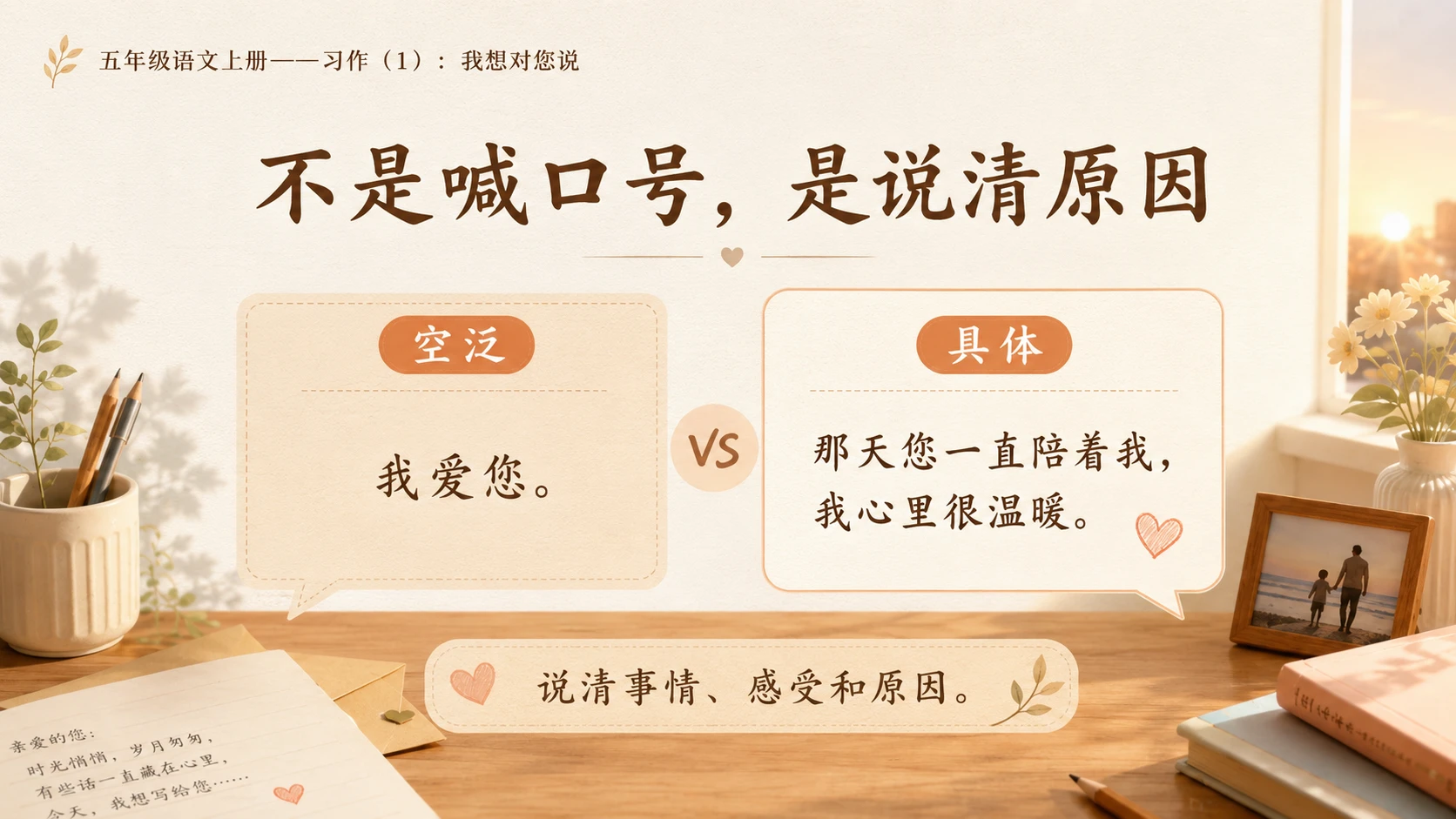 小学六年制统编教材系列课件——五年级语文上册：习作：我想对您说（1） - 预览图9