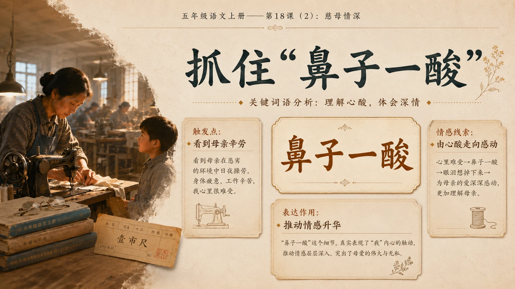 小学六年制统编教材系列课件——五年级语文上册第18课（2）：慈母情深 - 预览图10
