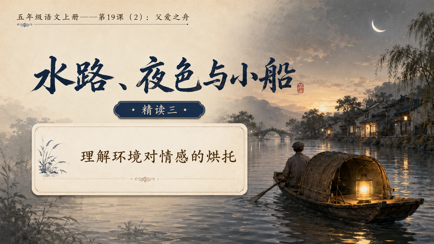 小学六年制统编教材系列课件——五年级语文上册第19课（2）：父爱之舟 - 预览图6