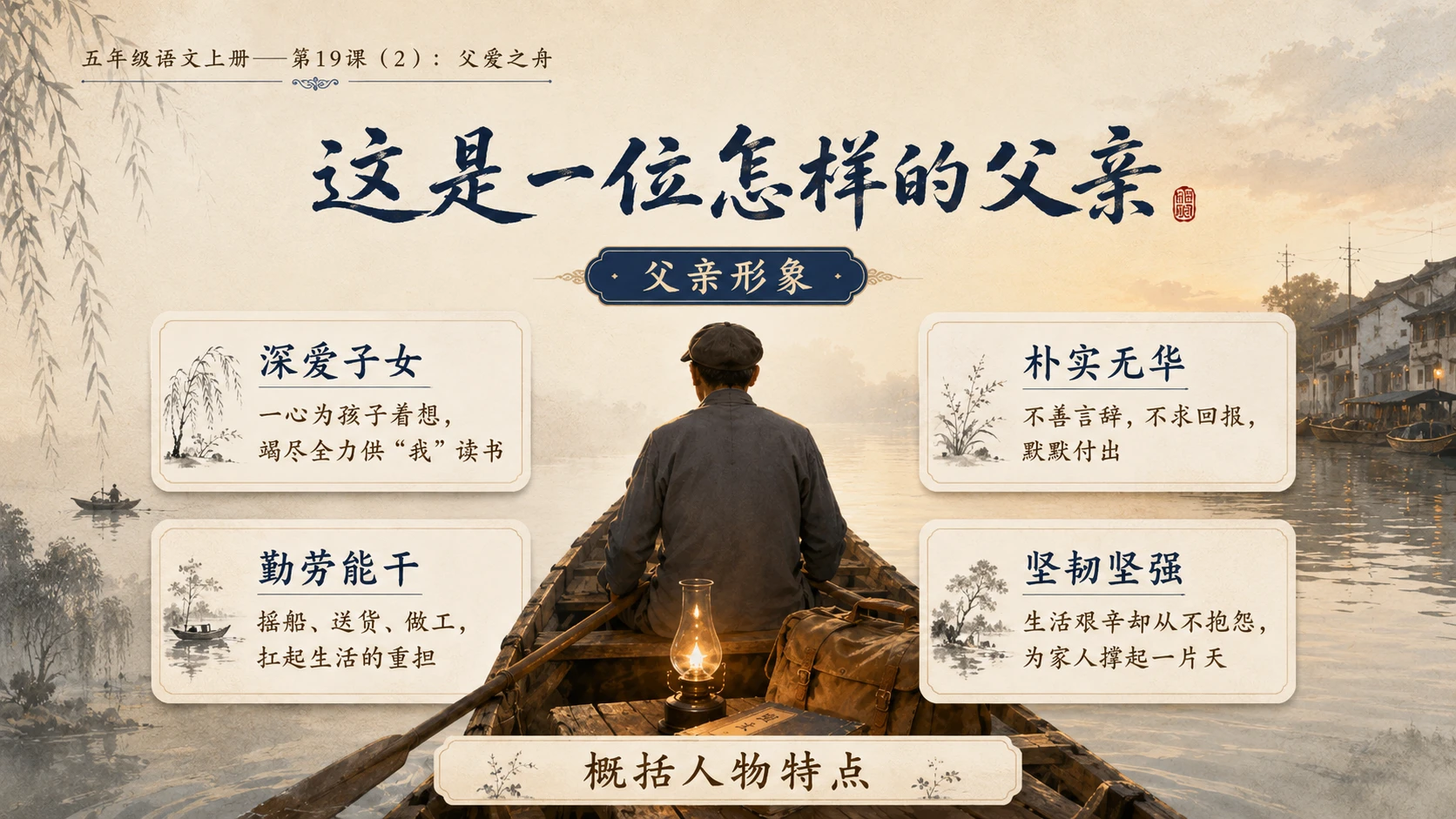 小学六年制统编教材系列课件——五年级语文上册第19课（2）：父爱之舟 - 预览图9