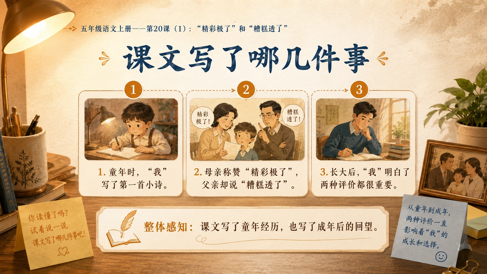 小学六年制统编教材系列课件——五年级语文上册第20课（1）：“精彩极了”和“糟糕透了” - 预览图7
