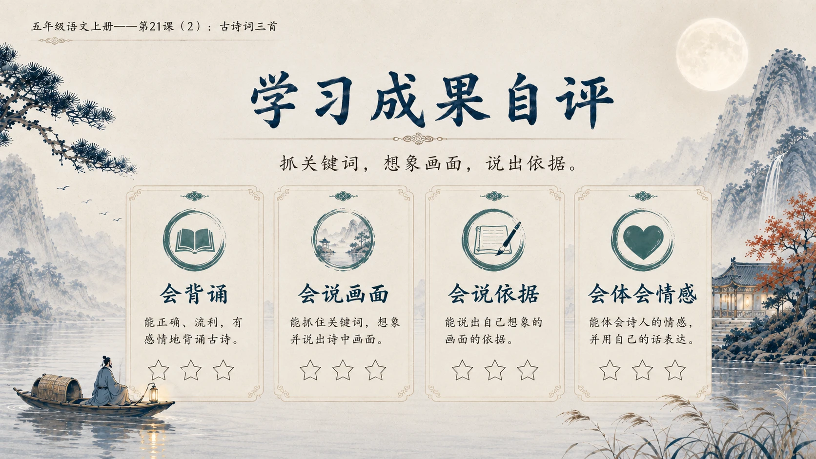 小学六年制统编教材系列课件——五年级语文上册第21课（2）：古诗词三首 - 预览图17