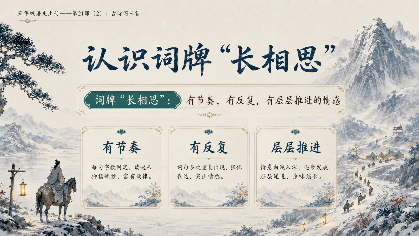 小学六年制统编教材系列课件——五年级语文上册第21课（2）：古诗词三首 - 预览图3