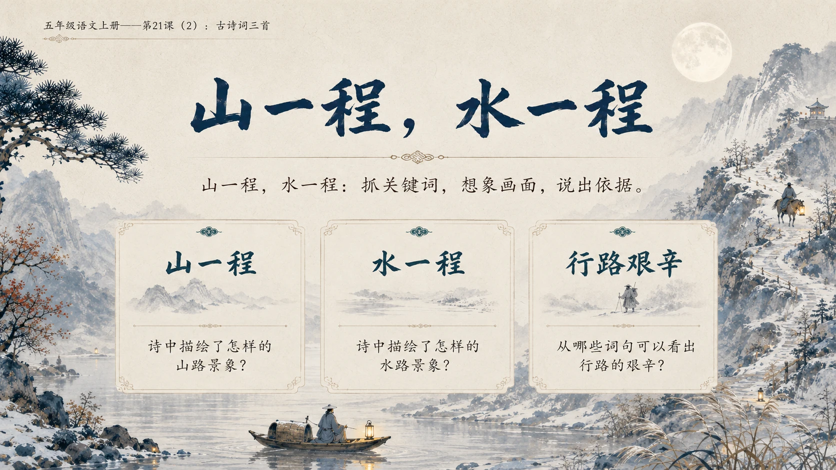 小学六年制统编教材系列课件——五年级语文上册第21课（2）：古诗词三首 - 预览图4