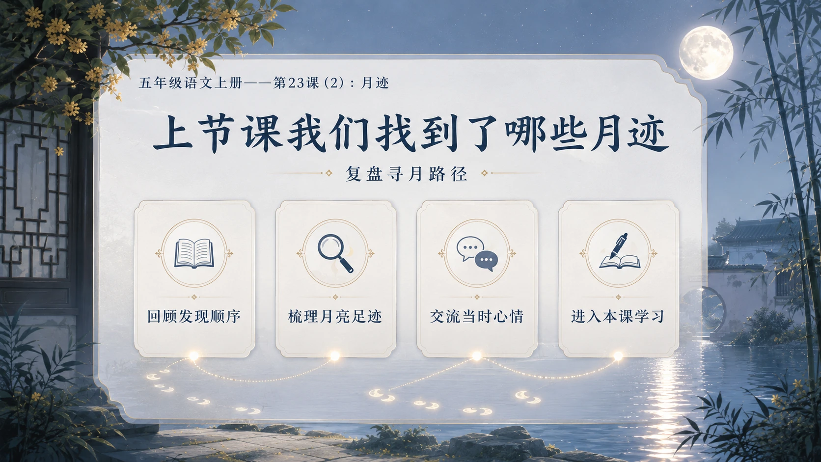 小学六年制统编教材系列课件——五年级语文上册第23课（2）：月迹 - 预览图2