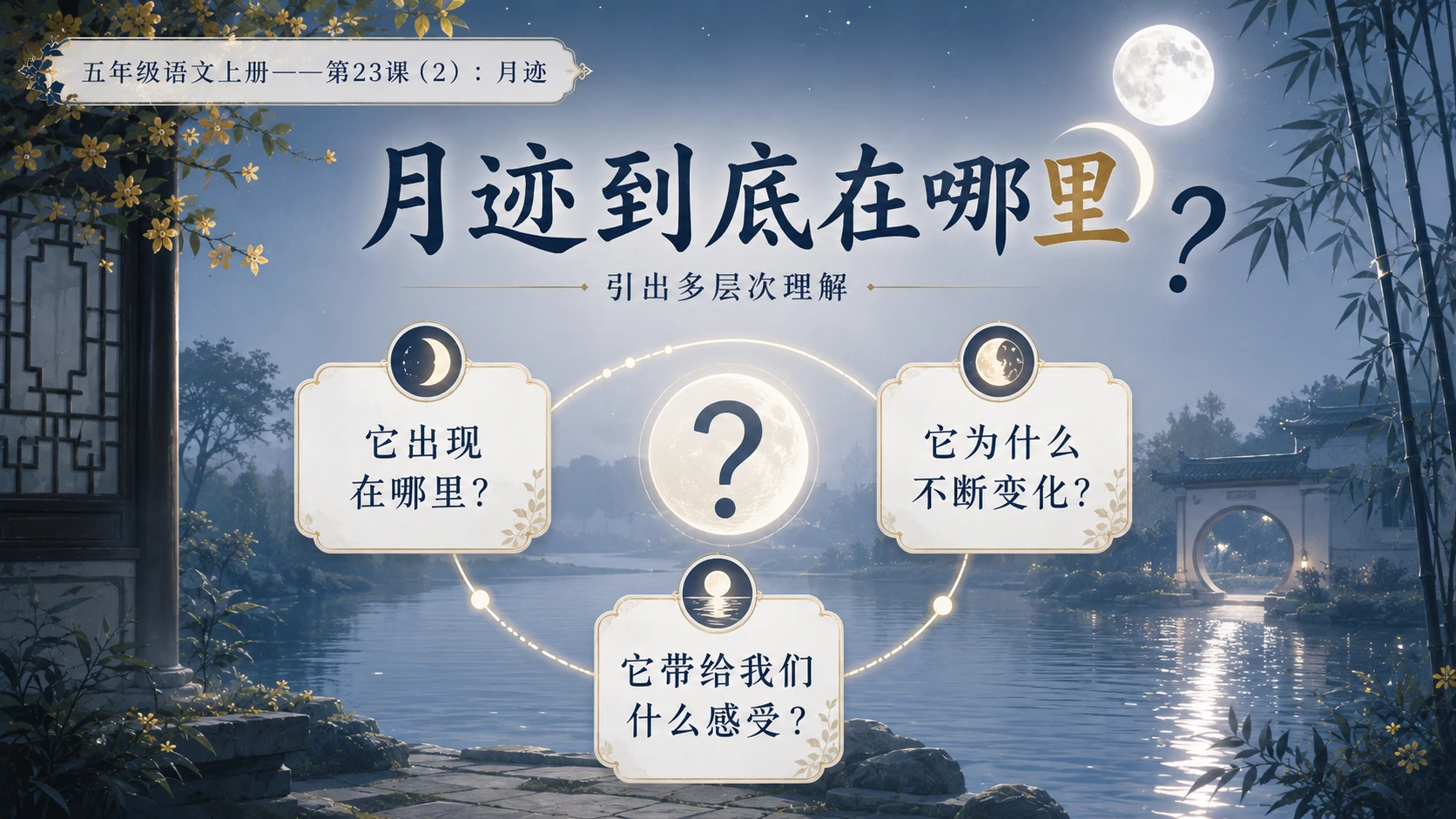 小学六年制统编教材系列课件——五年级语文上册第23课（2）：月迹 - 预览图4