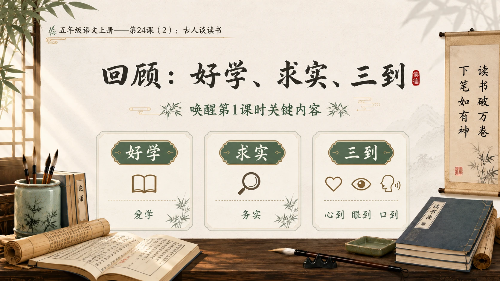 小学六年制统编教材系列课件——五年级语文上册第24课（2）：古人谈读书 - 预览图2