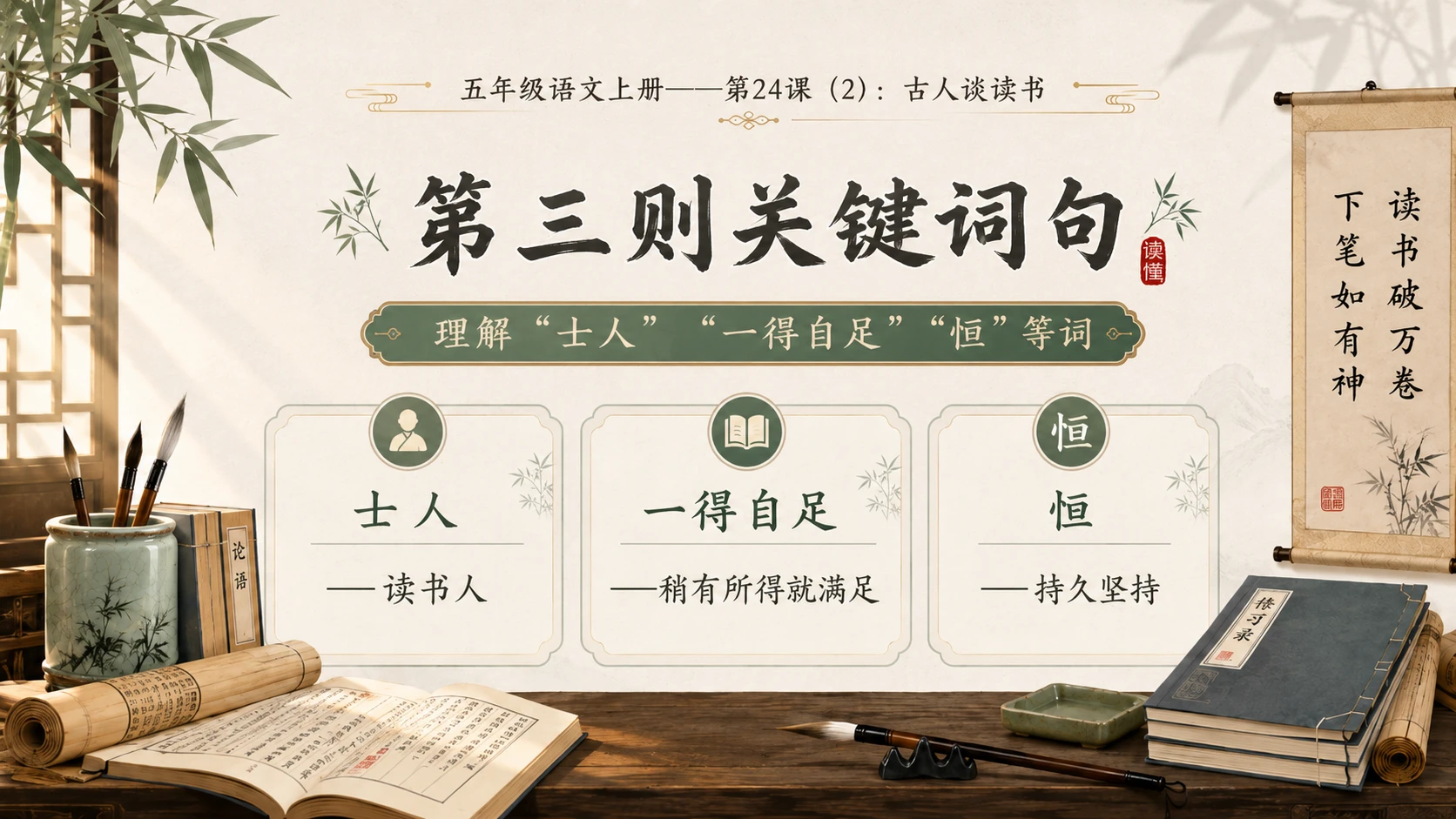 小学六年制统编教材系列课件——五年级语文上册第24课（2）：古人谈读书 - 预览图6