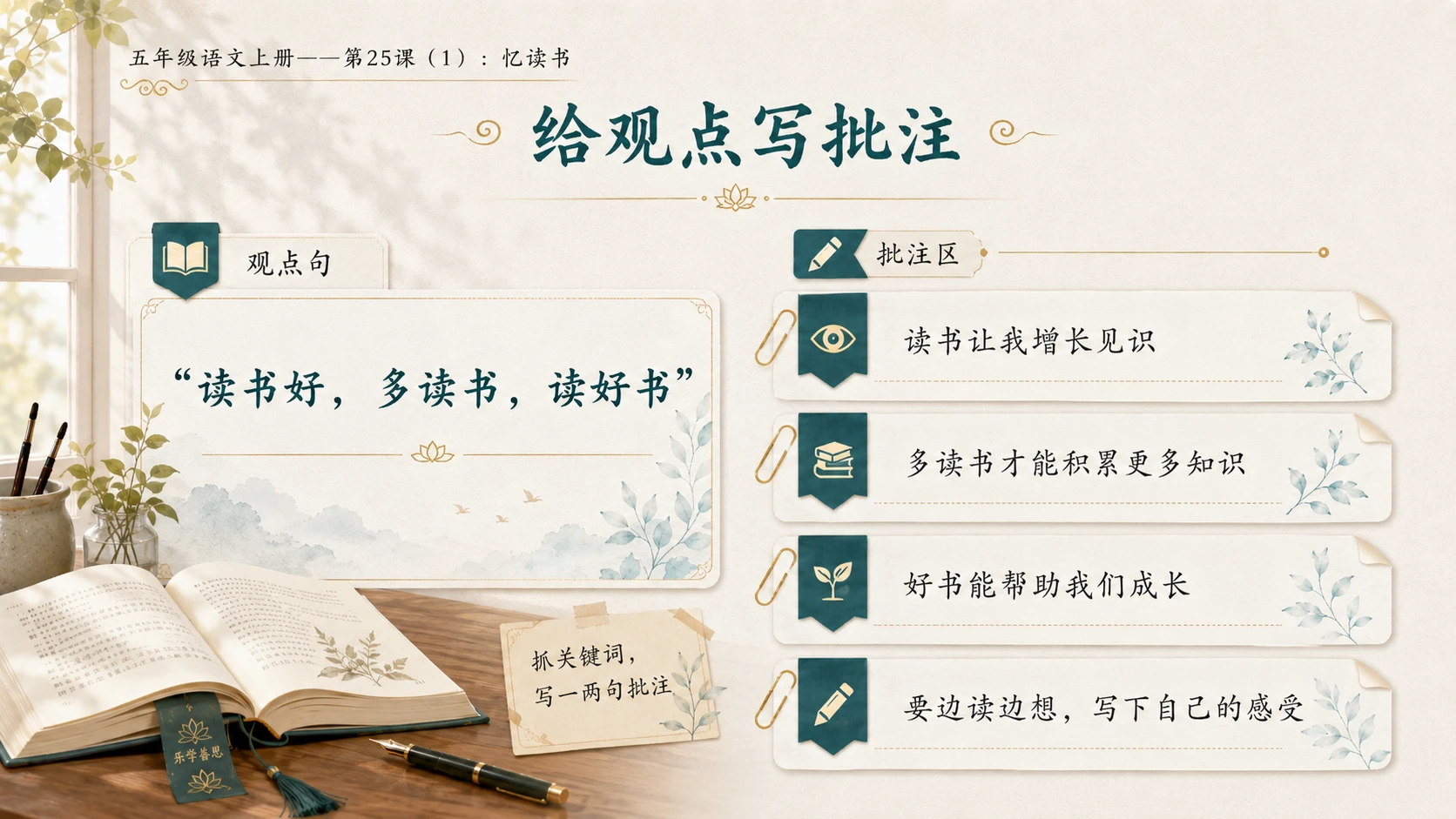 小学六年制统编教材系列课件——五年级语文上册第25课（1）：忆读书 - 预览图15