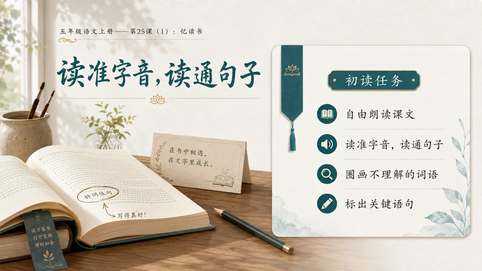 小学六年制统编教材系列课件——五年级语文上册第25课（1）：忆读书 - 预览图5