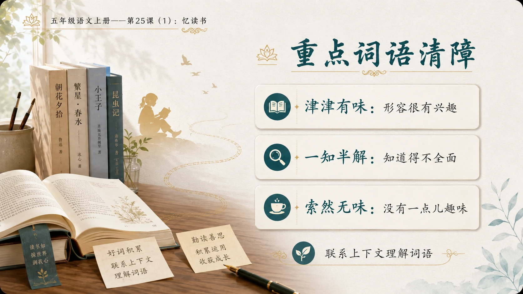 小学六年制统编教材系列课件——五年级语文上册第25课（1）：忆读书 - 预览图6
