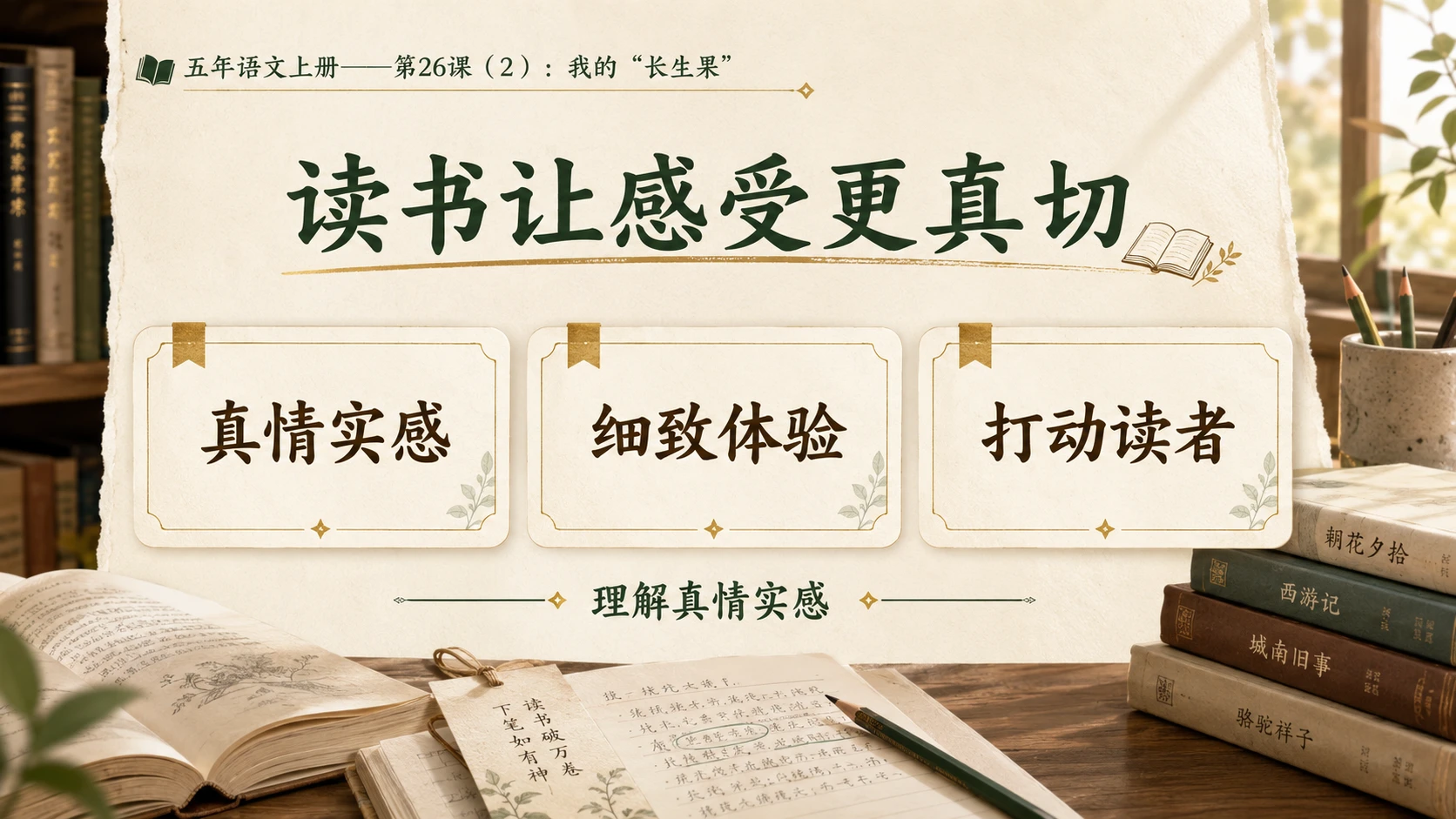 小学六年制统编教材系列课件——五年级语文上册第26课（2）：我的“长生果” - 预览图8
