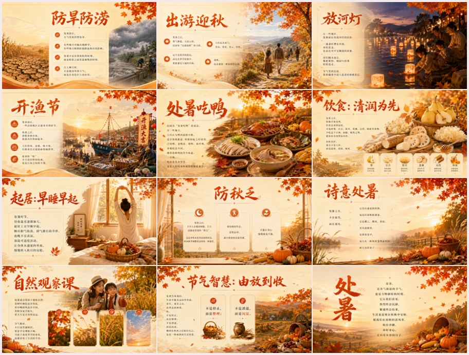 《处暑：暑退秋澄，万物渐收》二十四节气传统文化科普PPT课件 - 预览图13