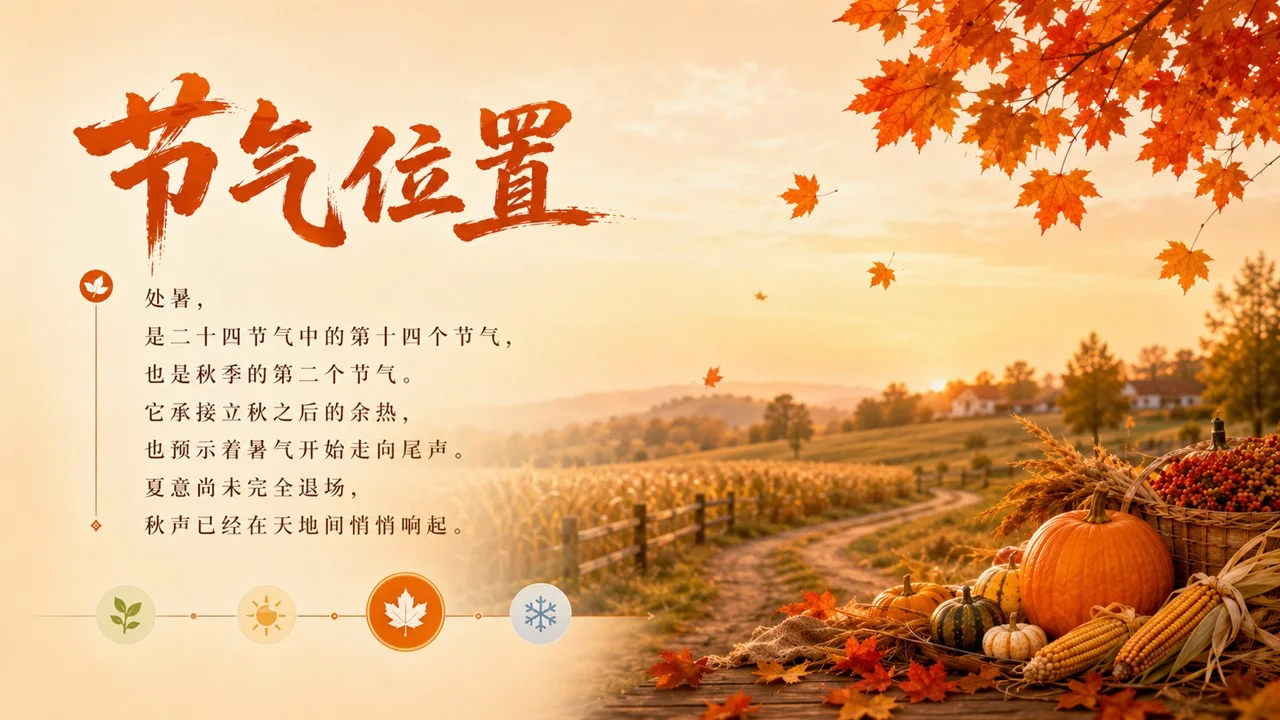 《处暑：暑退秋澄，万物渐收》二十四节气传统文化科普PPT课件 - 预览图2