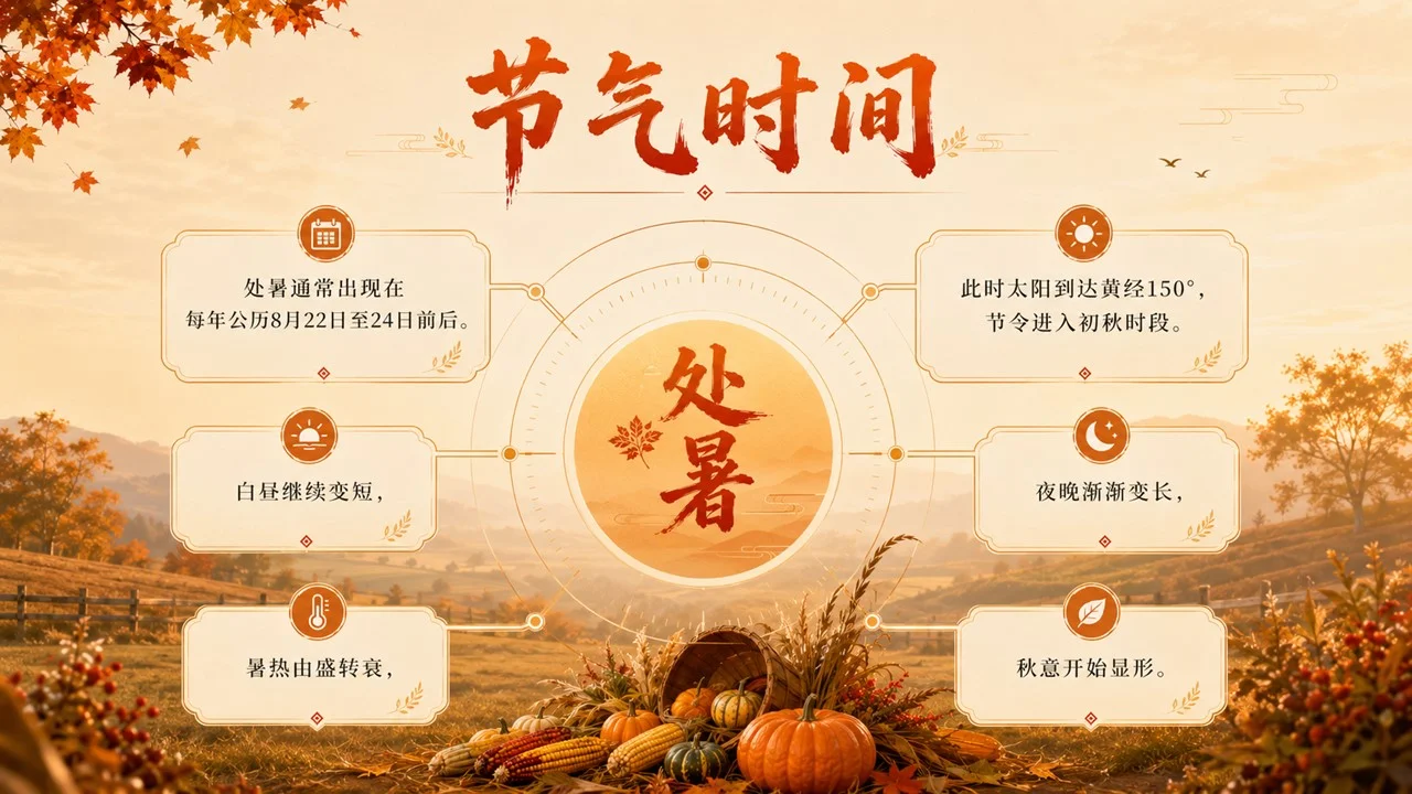 《处暑：暑退秋澄，万物渐收》二十四节气传统文化科普PPT课件 - 预览图4