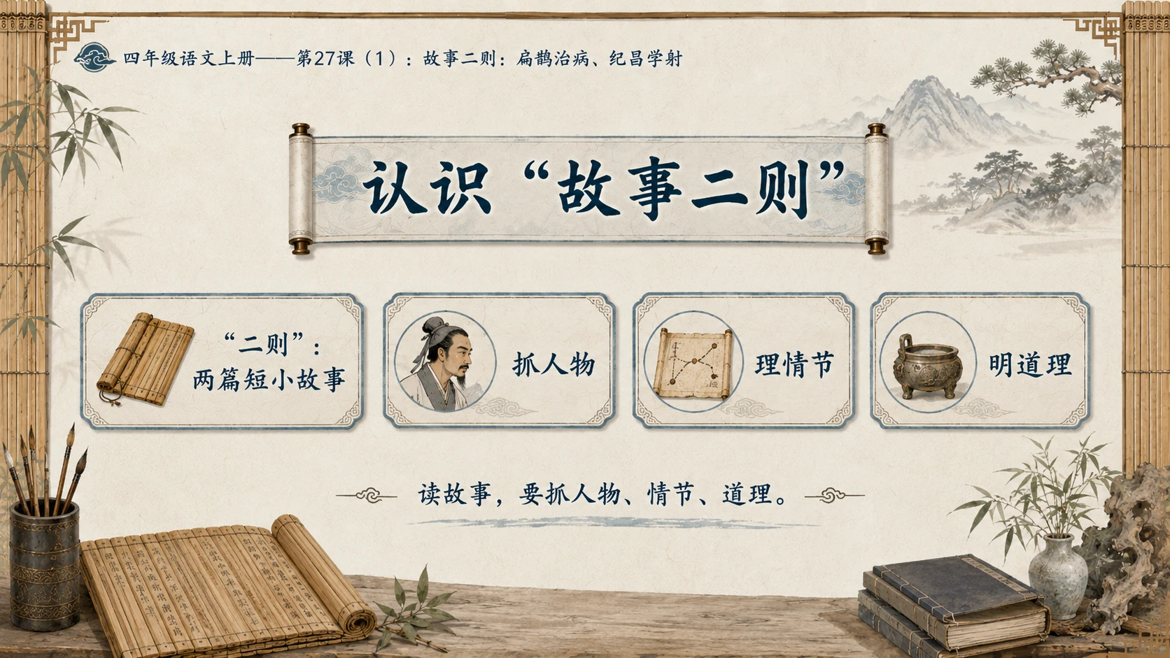 小学六年制统编教材系列课件——四年级语文上册第27课（1）：故事二则：扁鹊治病、纪昌学射 - 预览图2