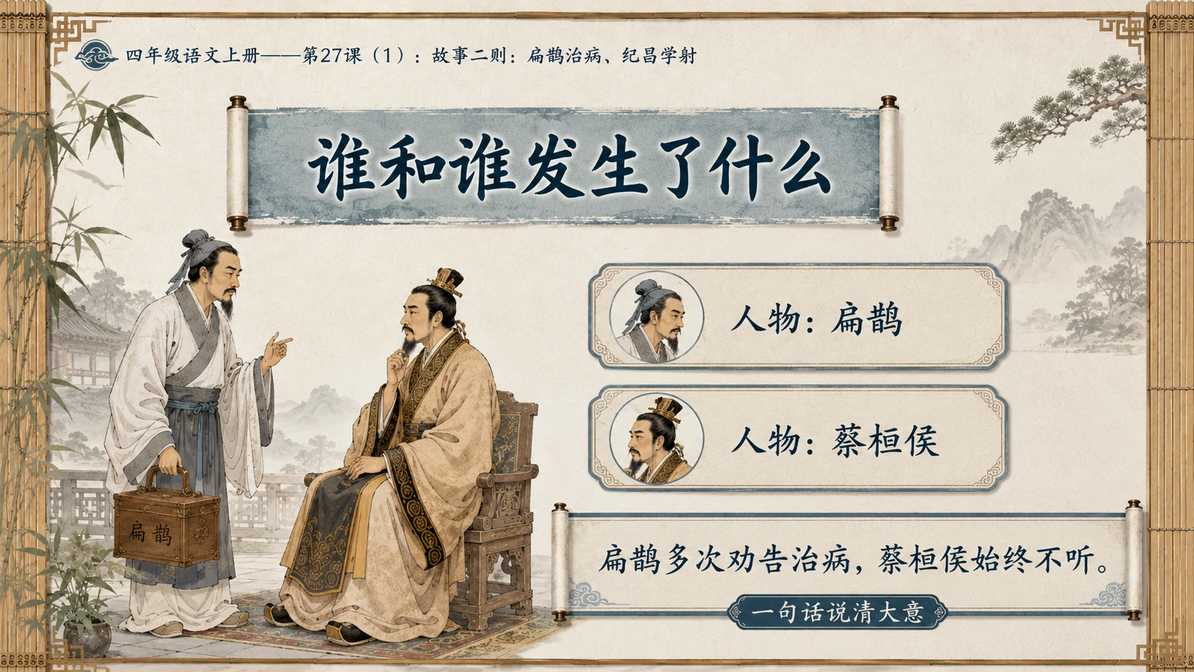 小学六年制统编教材系列课件——四年级语文上册第27课（1）：故事二则：扁鹊治病、纪昌学射 - 预览图4