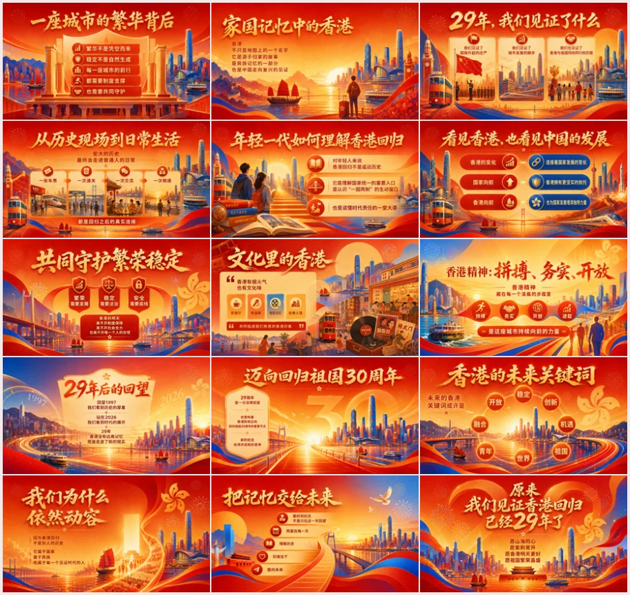 《原来，我们见证香港回归已经29年了》庆祝香港回归祖国29周年主题PPT课件 - 预览图15
