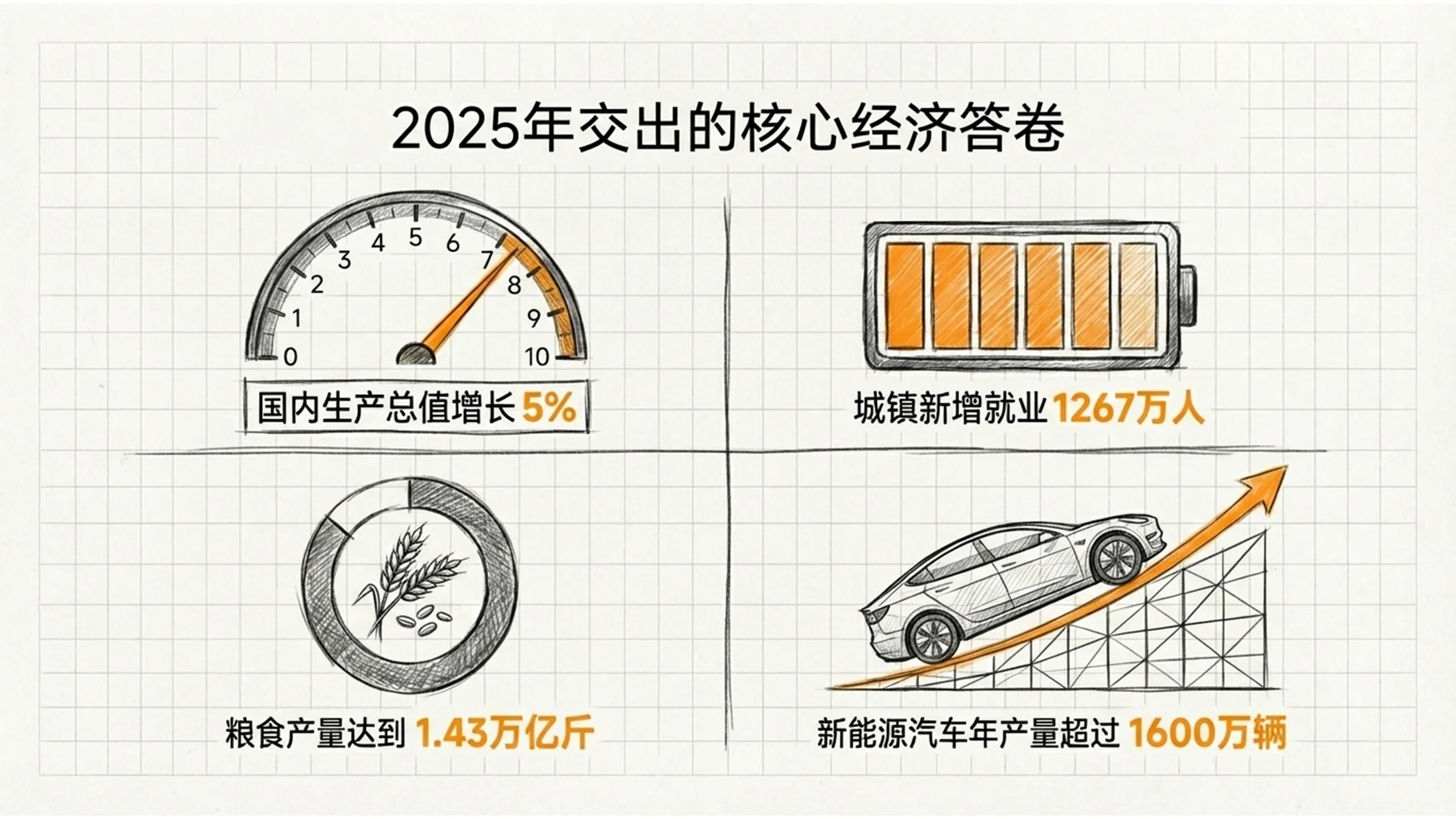 线条草图手绘铅笔画风格政府工作报告PPT - 预览图2