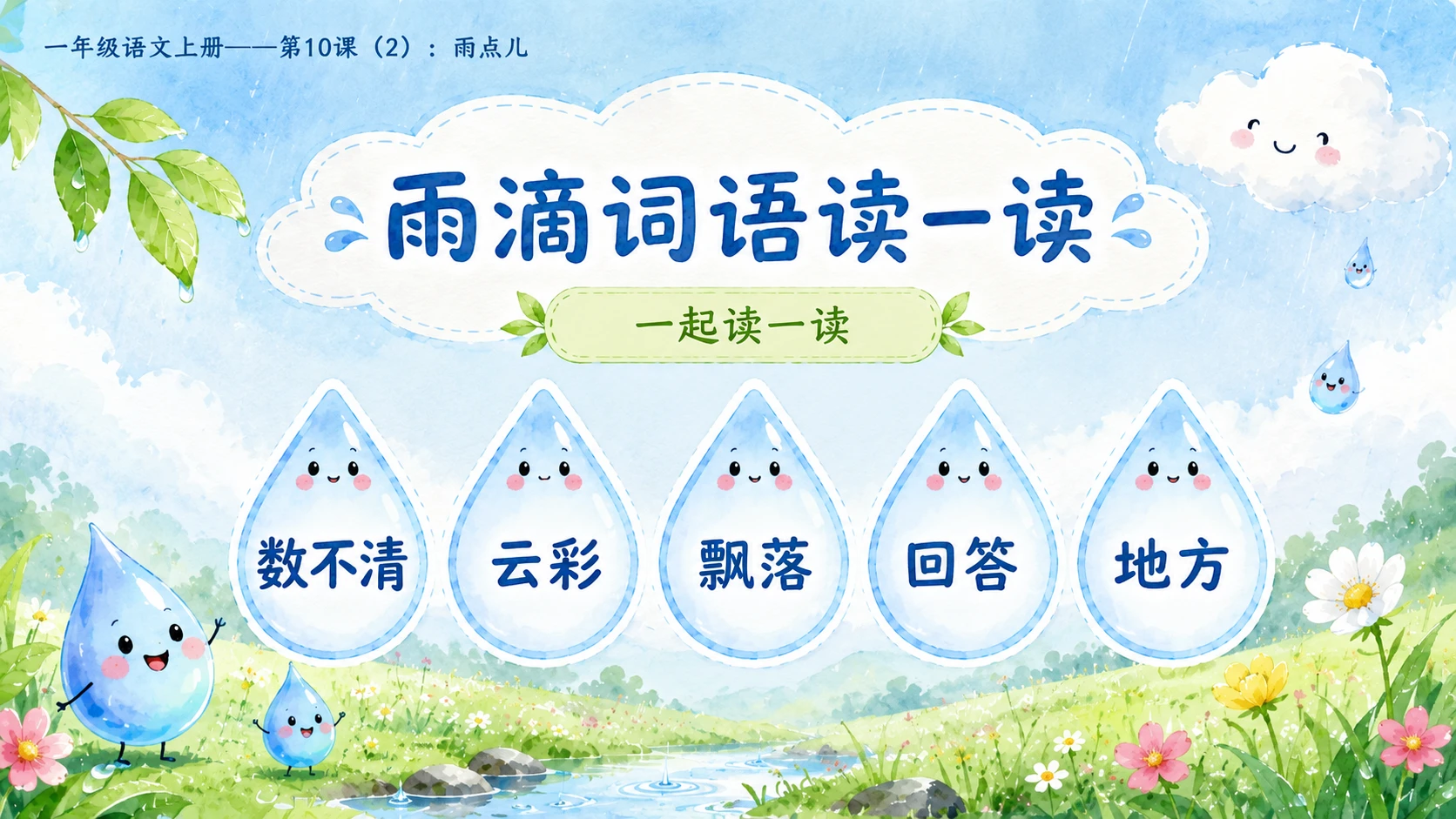 小学六年制统编教材系列课件——一年级语文上册第10课（2）：雨点儿 - 预览图3