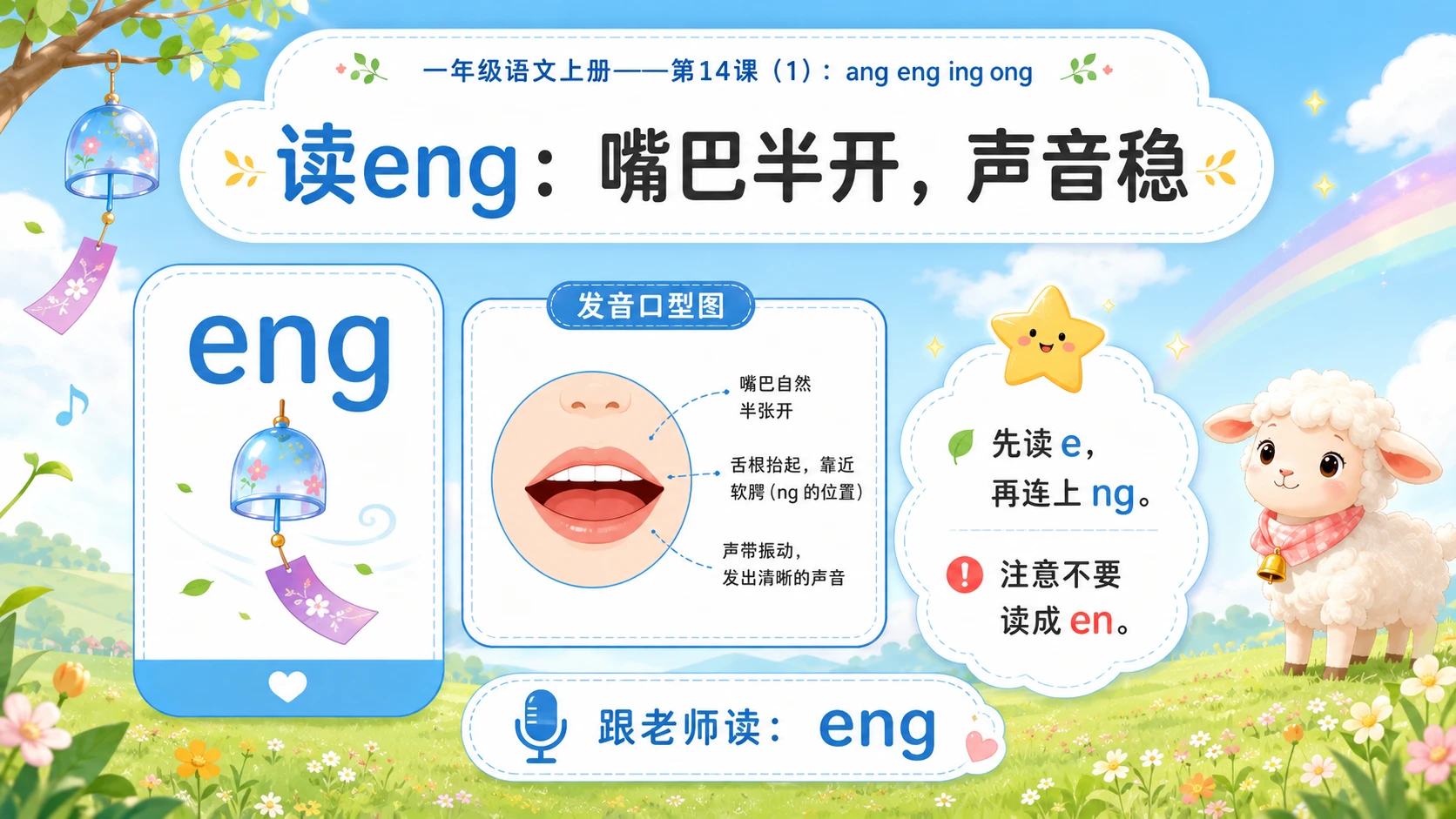 小学六年制统编教材系列课件——一年级语文上册第14课（1）：ang eng ing ong - 预览图6