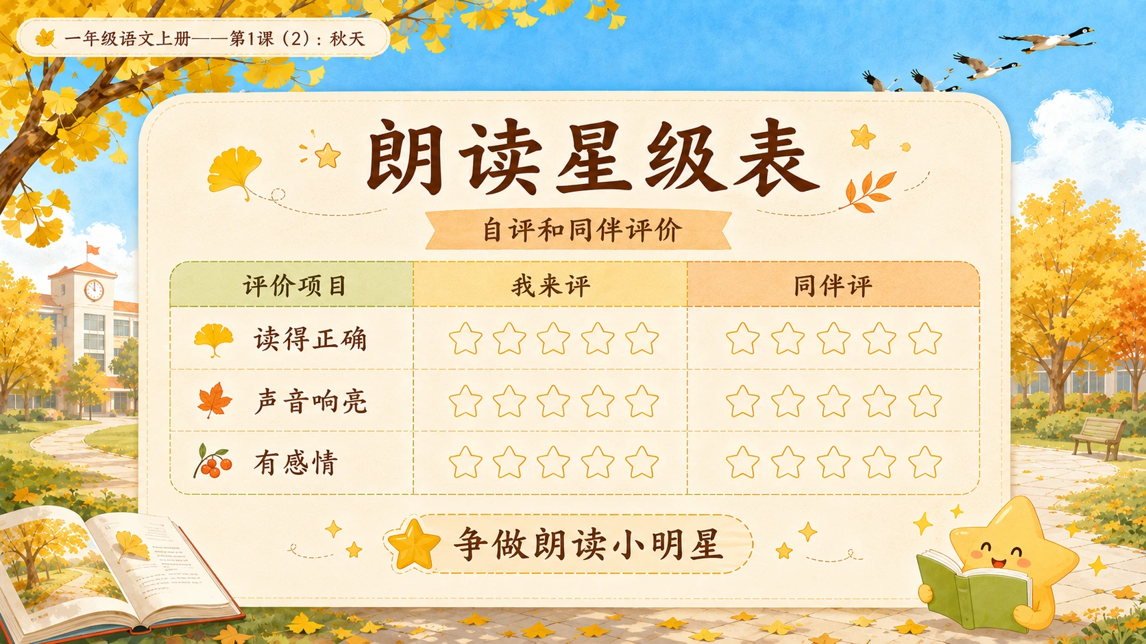 小学六年制统编教材系列课件——一年级语文上册第1课（2）：秋天 - 预览图13
