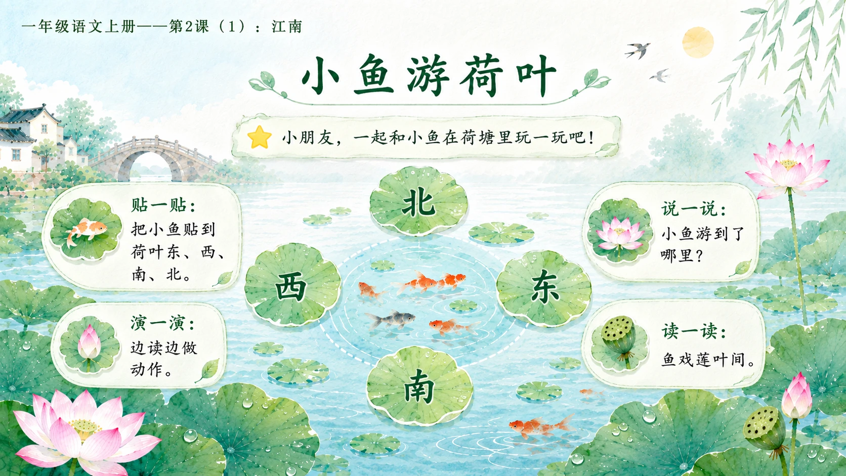 小学六年制统编教材系列课件——一年级语文上册第2课（1）：江南 - 预览图11