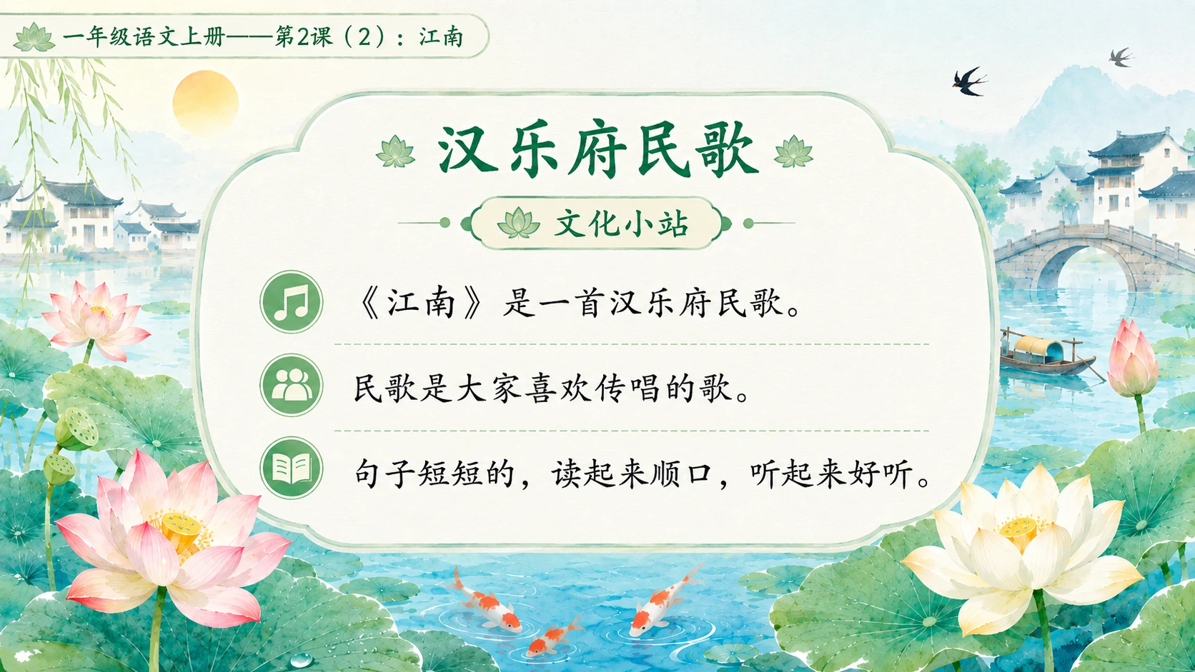 小学六年制统编教材系列课件——一年级语文上册第2课（2）：江南 - 预览图12