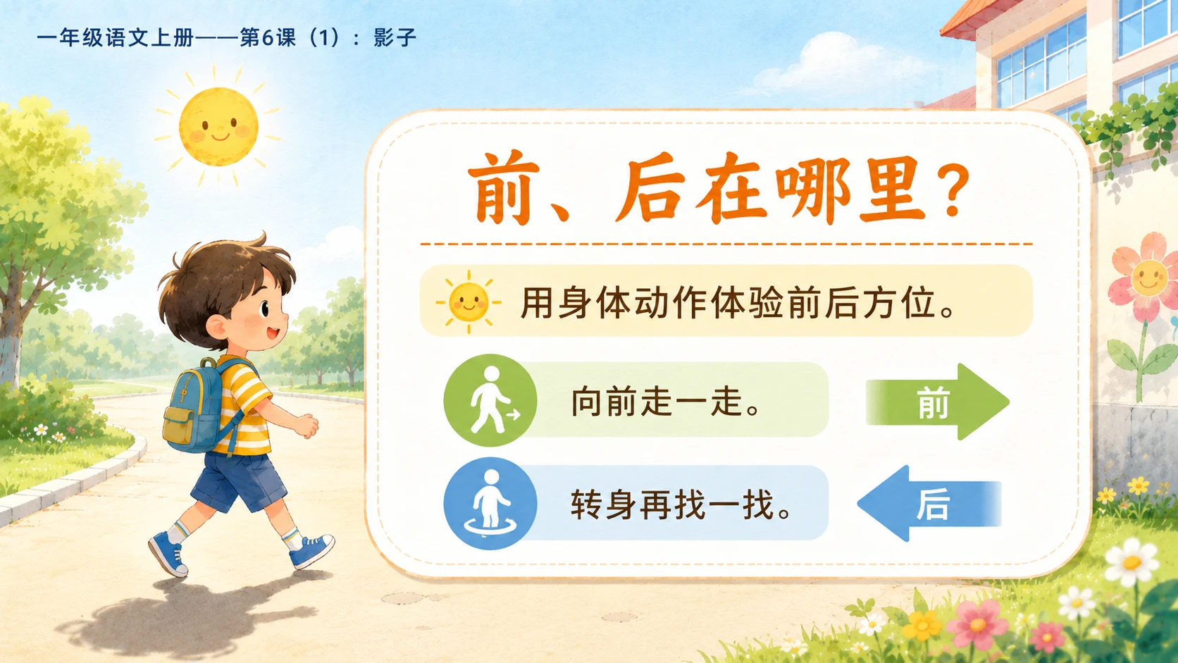 小学六年制统编教材系列课件——一年级语文上册第6课（1）：影子 - 预览图15