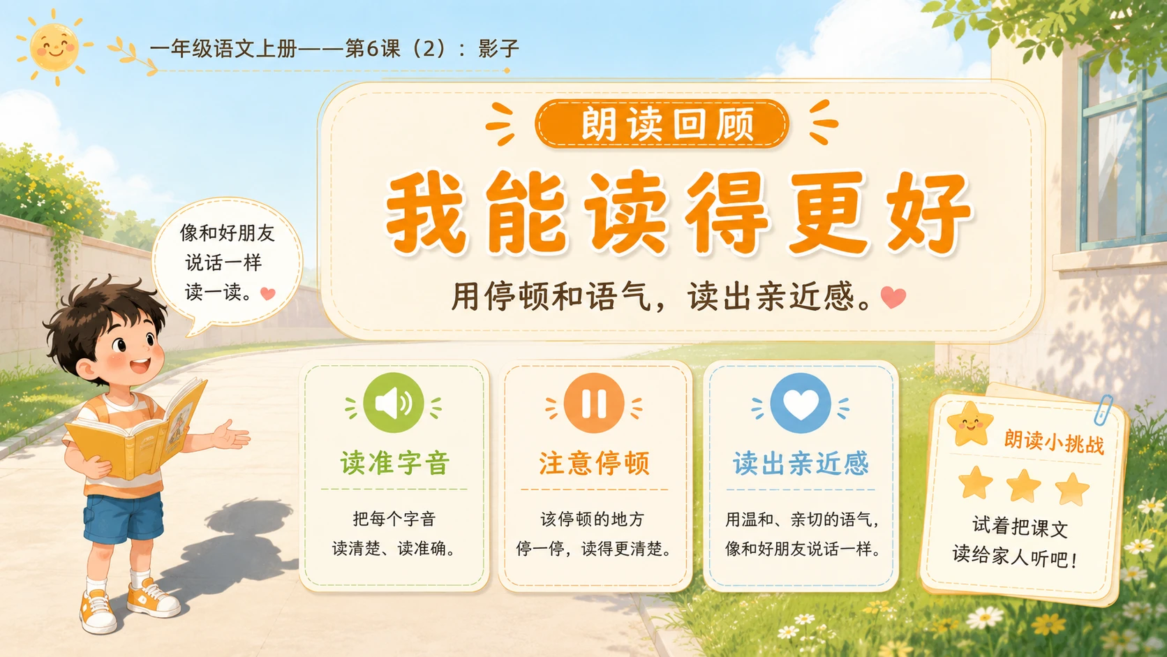 小学六年制统编教材系列课件——一年级语文上册第6课（2）：影子 - 预览图3