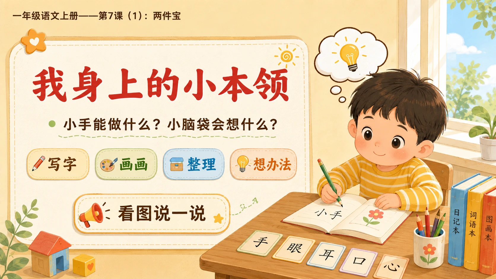 小学六年制统编教材系列课件——一年级语文上册第7课（1）：两件宝 - 预览图2