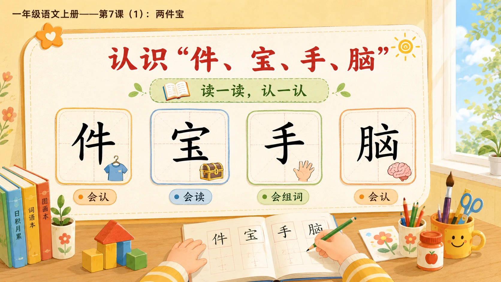 小学六年制统编教材系列课件——一年级语文上册第7课（1）：两件宝 - 预览图5