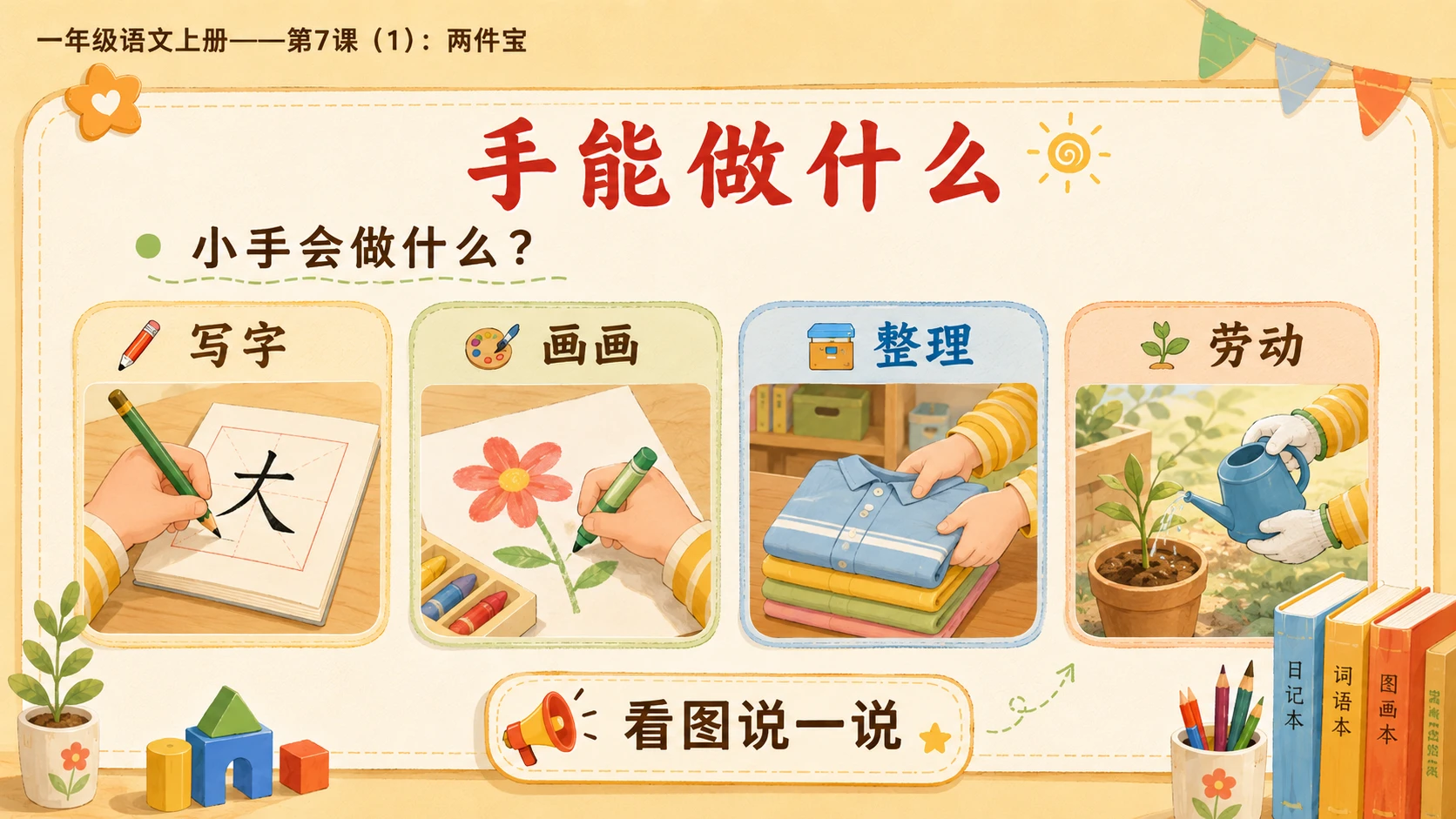 小学六年制统编教材系列课件——一年级语文上册第7课（1）：两件宝 - 预览图8